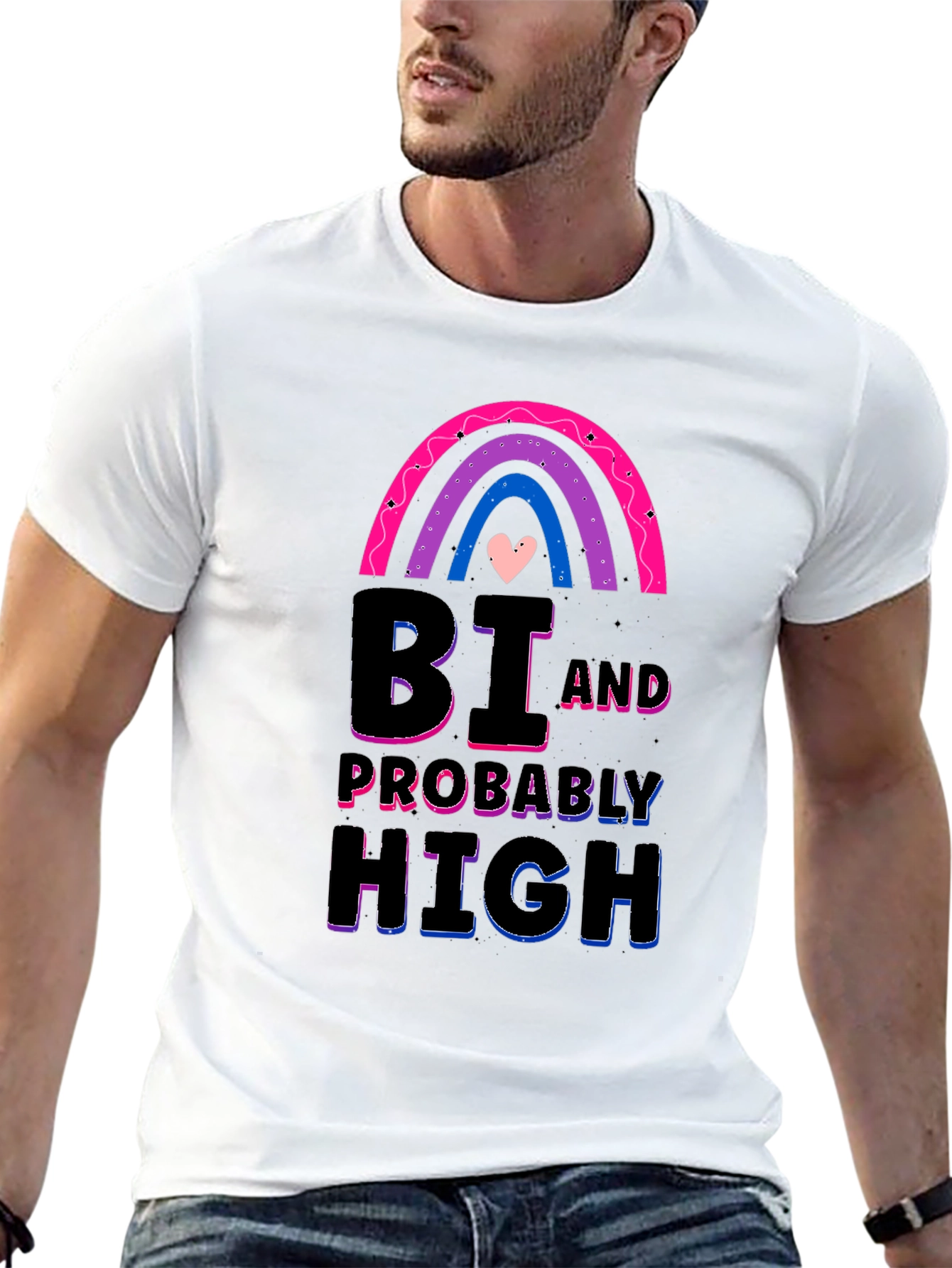 Bi and Probably High Graphic T-Shirt