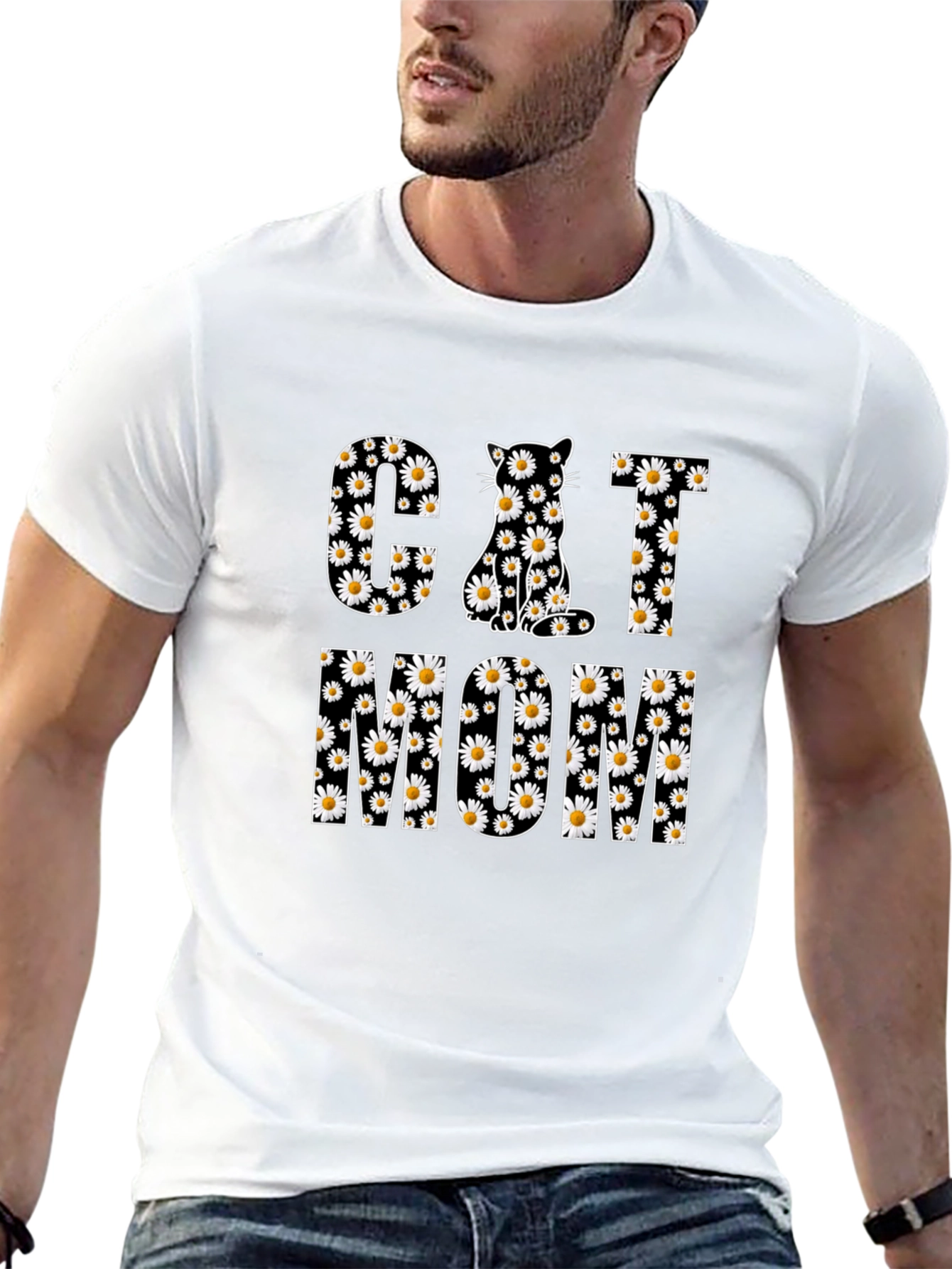 Cat Mom Floral Graphic Tee