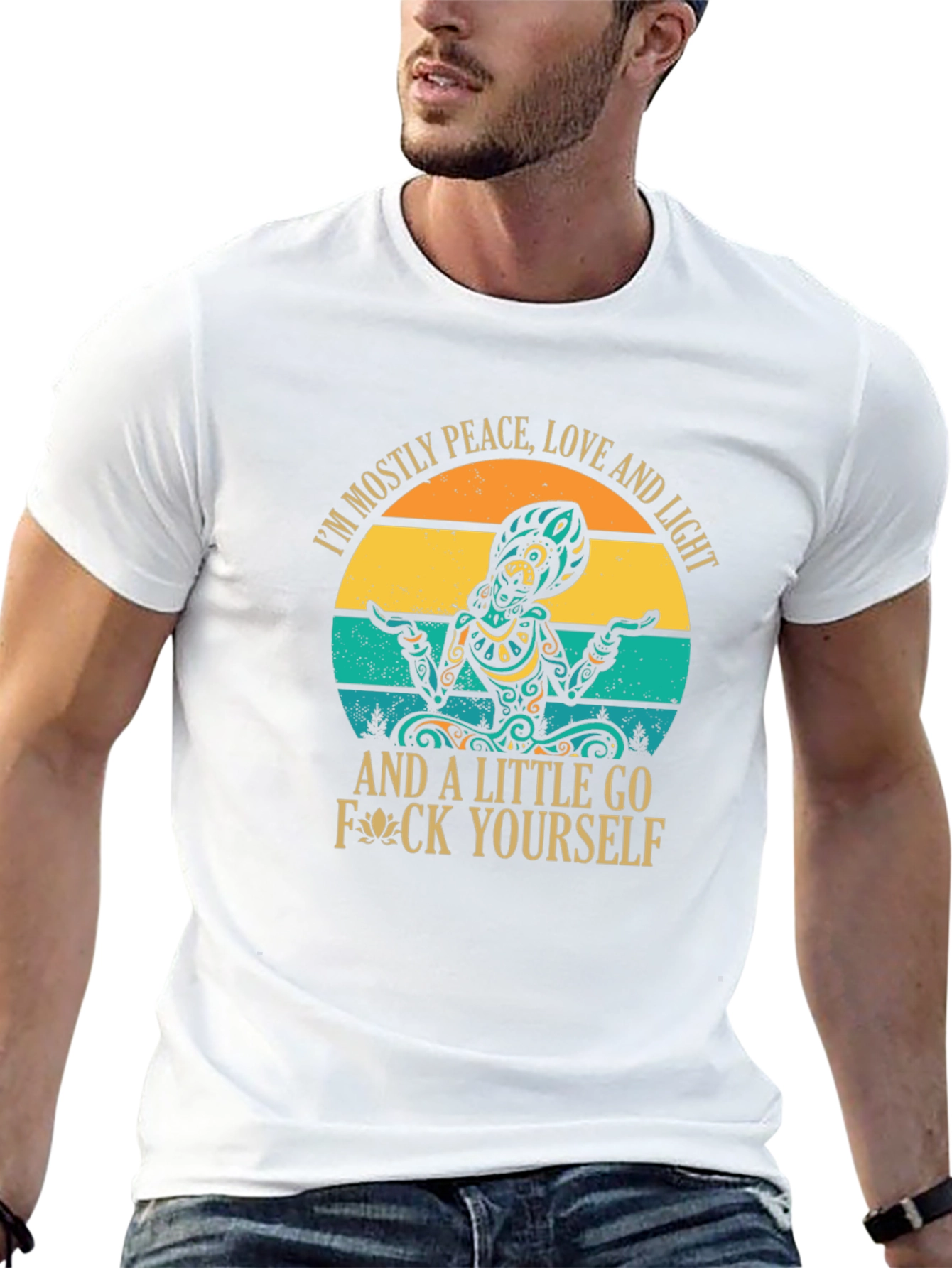Peace Love Light T-Shirt - Funny Sarcastic Meditation Tee