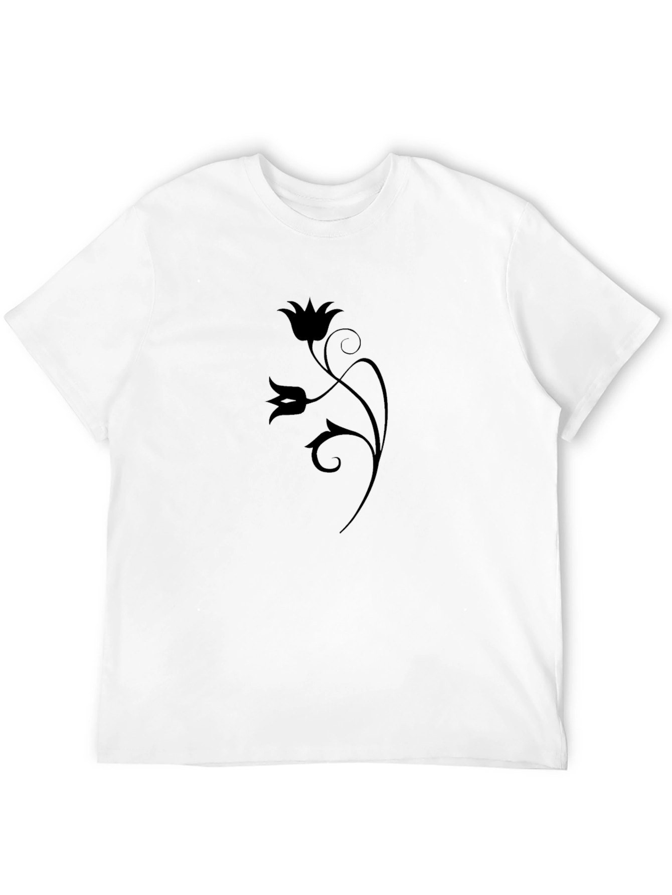 Elegant Black Floral Print T-Shirt