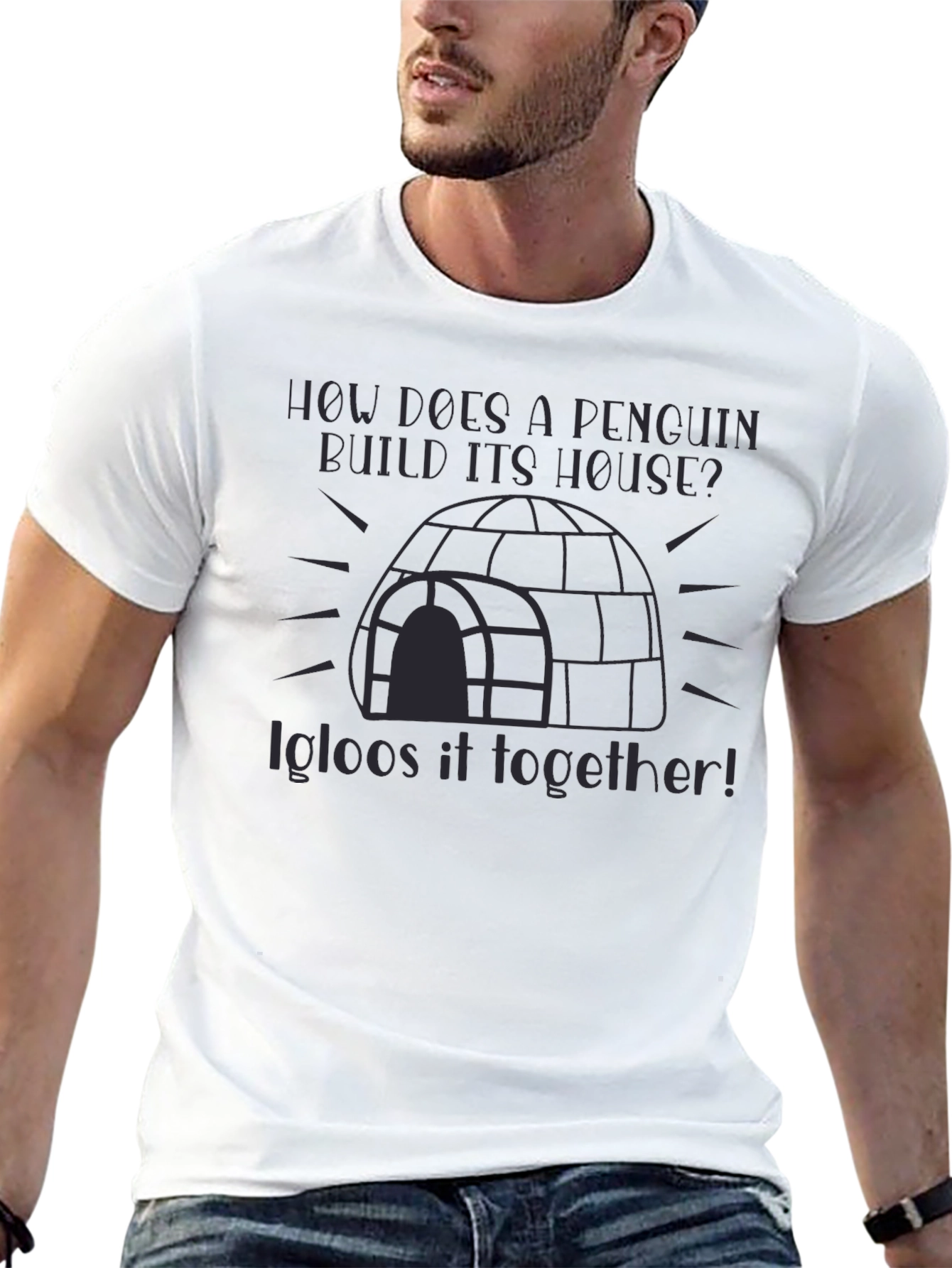 Penguin Igloo Pun T-Shirt - Funny Graphic Tee