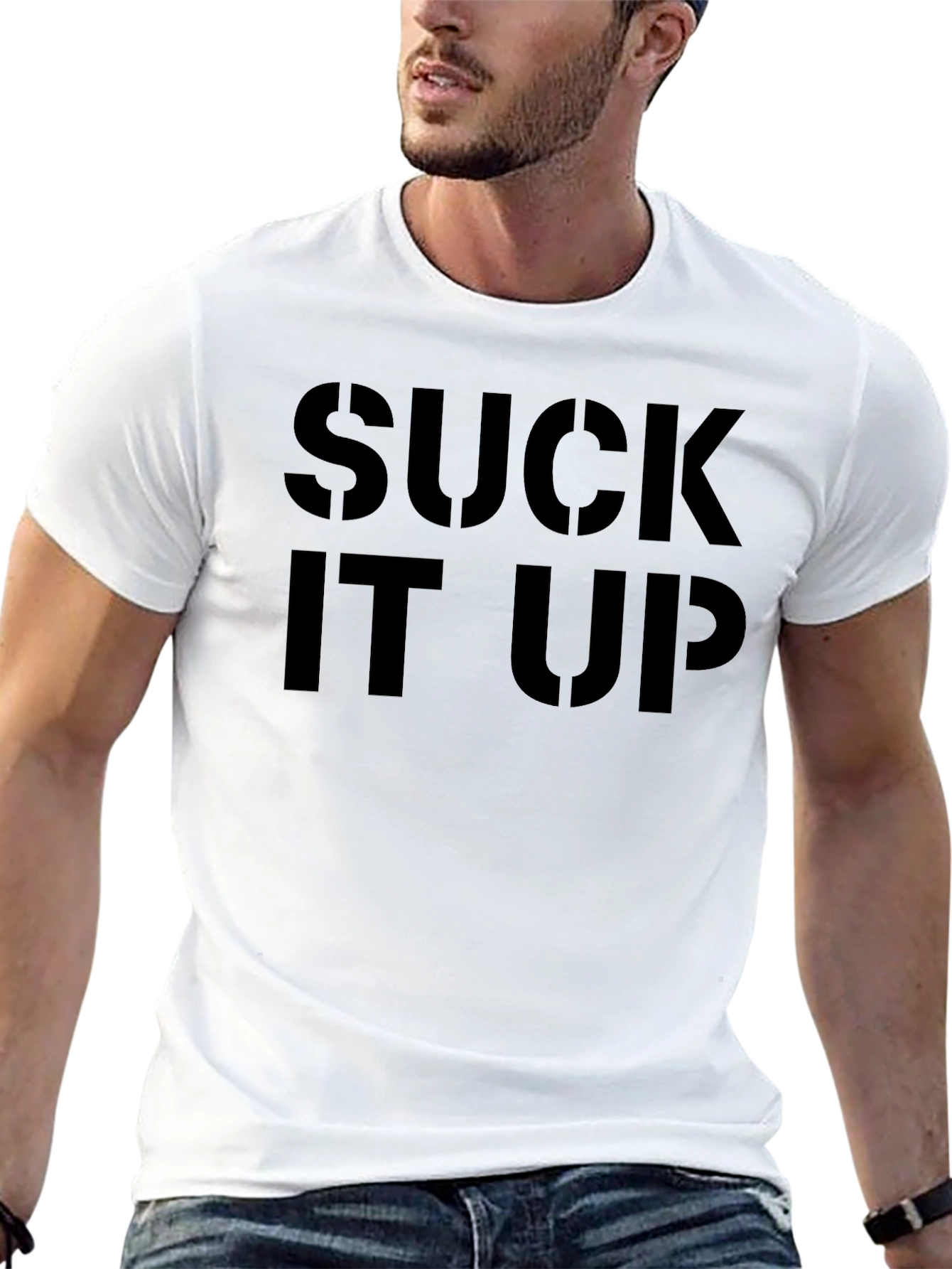 Suck It Up Black Graphic Tee