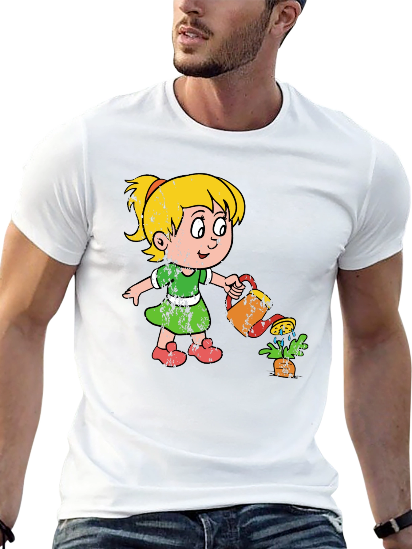 Girl Watering Plant Graphic Tee - Unisex
