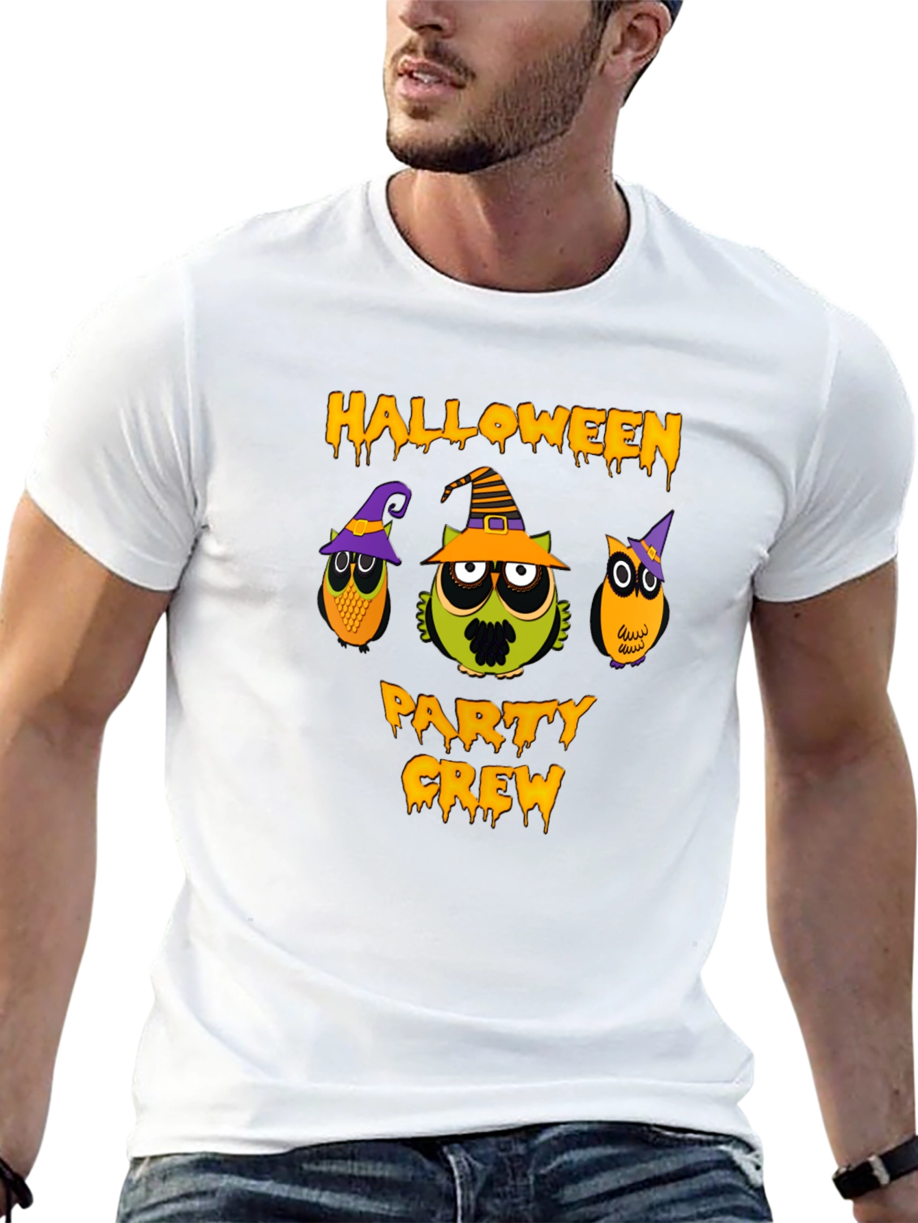 Halloween Party Crew Owls Graphic T-Shirt