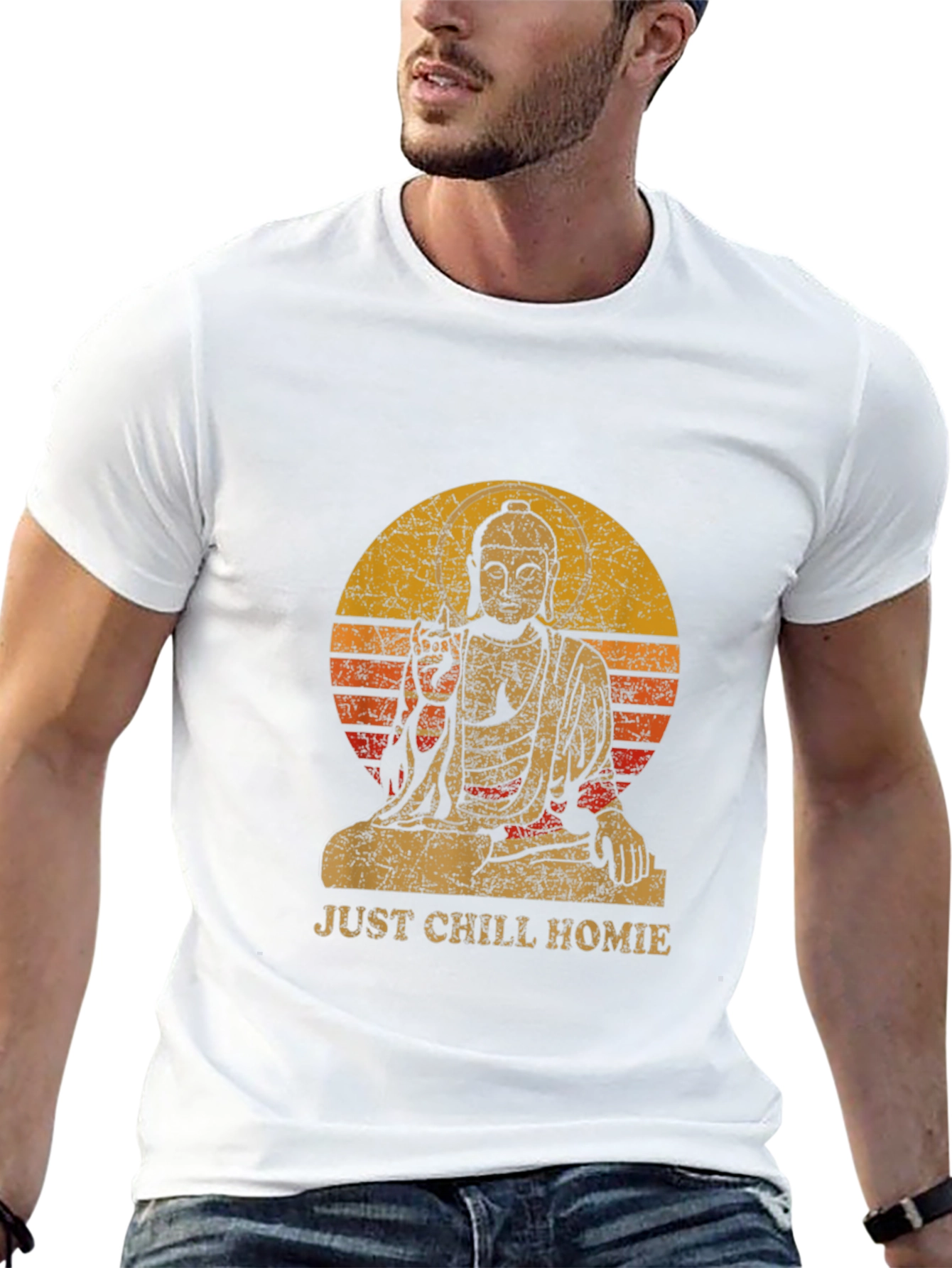 Just Chill Homie Buddha Graphic Tee - Relaxed Fit