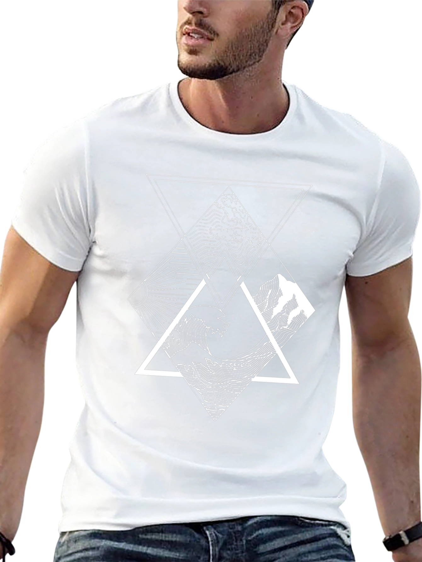 Geometric Elements Graphic Tee - Black