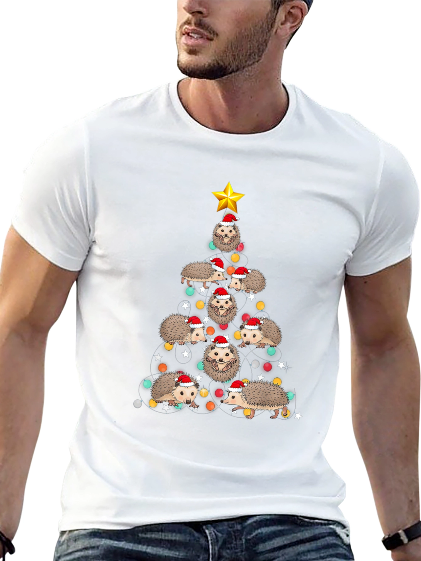 Festive Hedgehog Christmas Tree T-Shirt