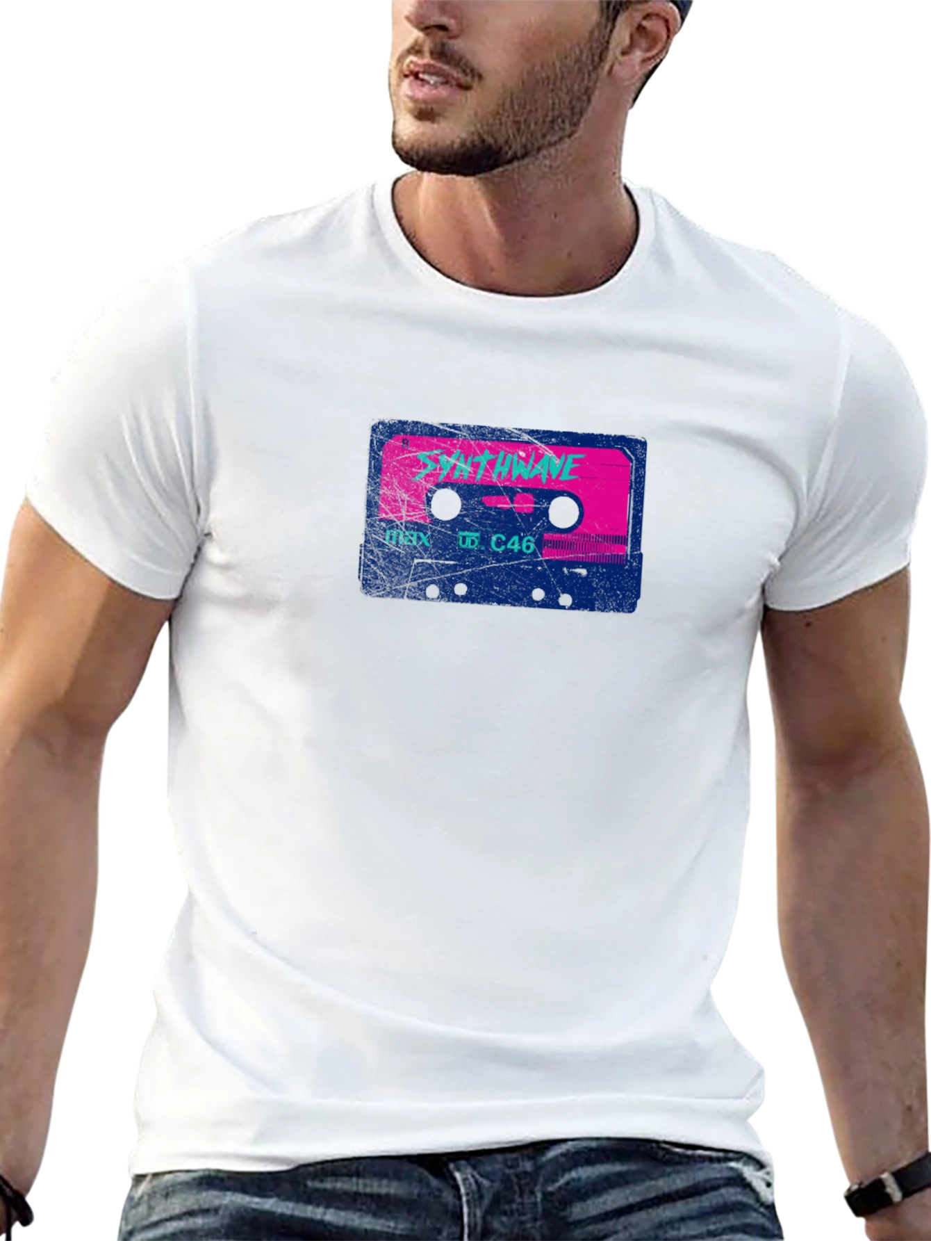 Synthwave Cassette Tape T-Shirt Retro 80s Style Tee