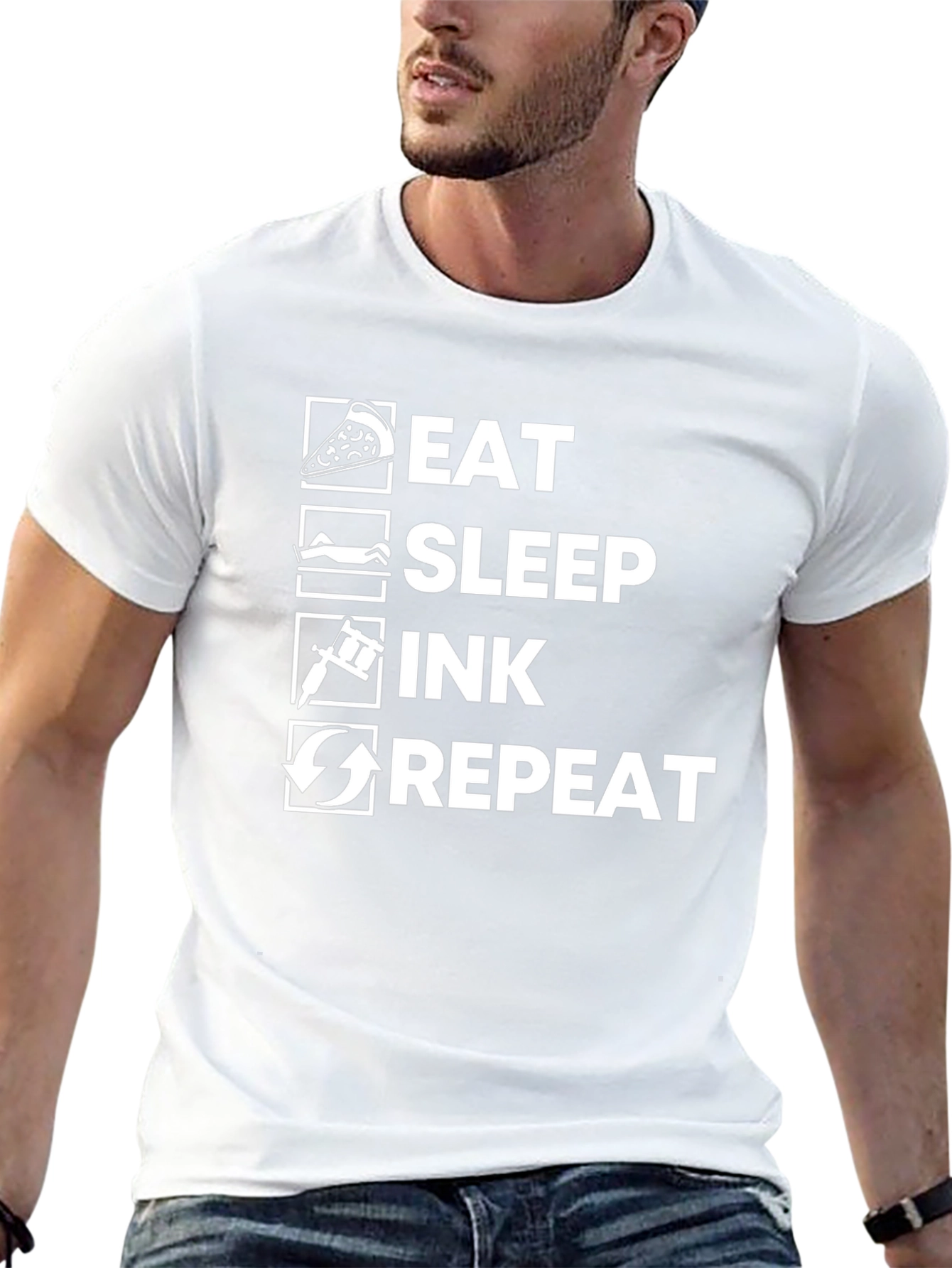 Eat Sleep Ink Repeat Black T-Shirt