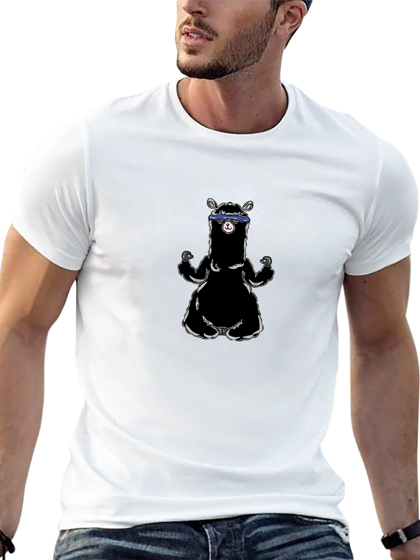 Weightlifting Llama Graphic Tee