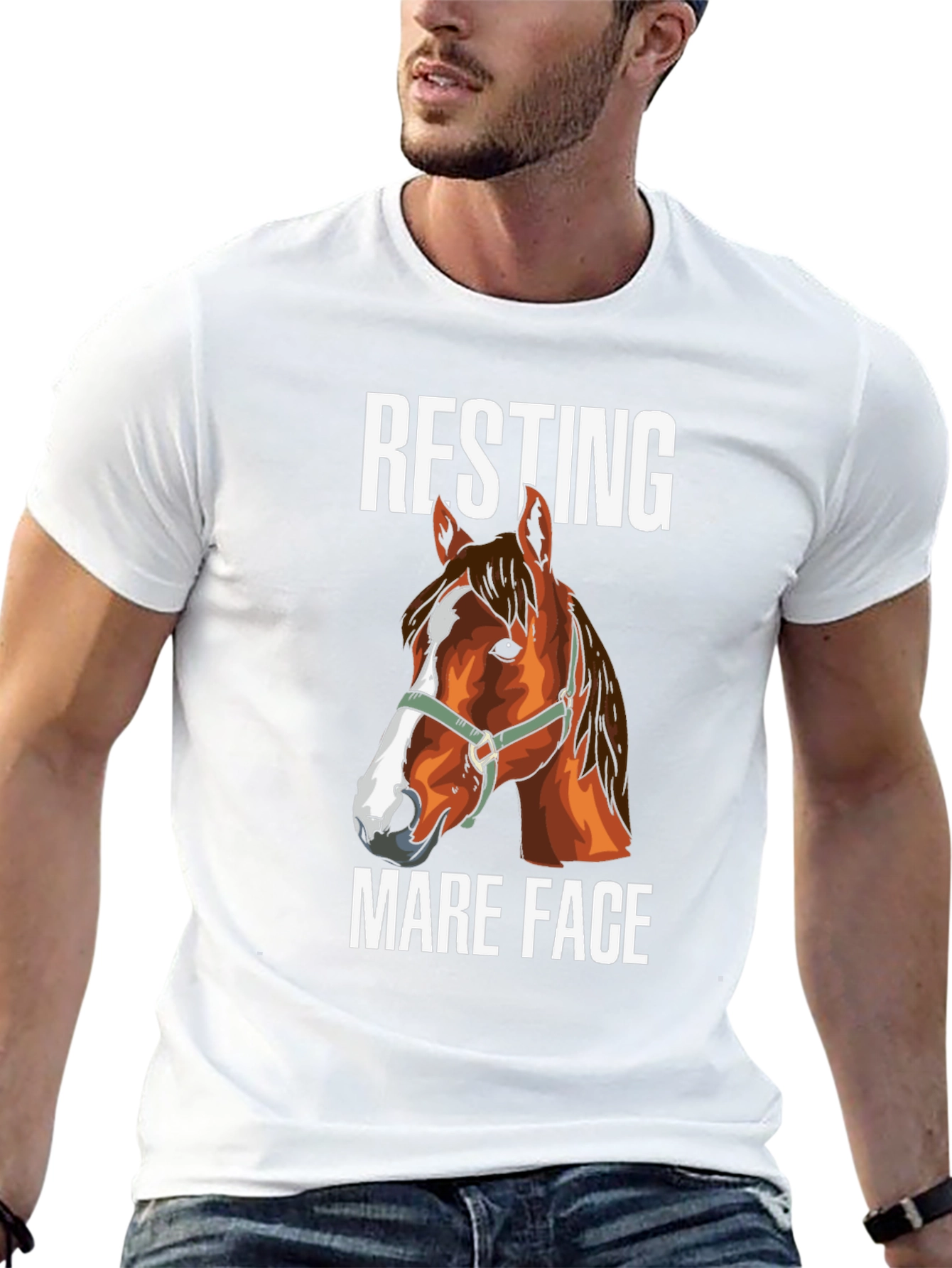 Resting Mare Face T-Shirt - Horse Lover Tee