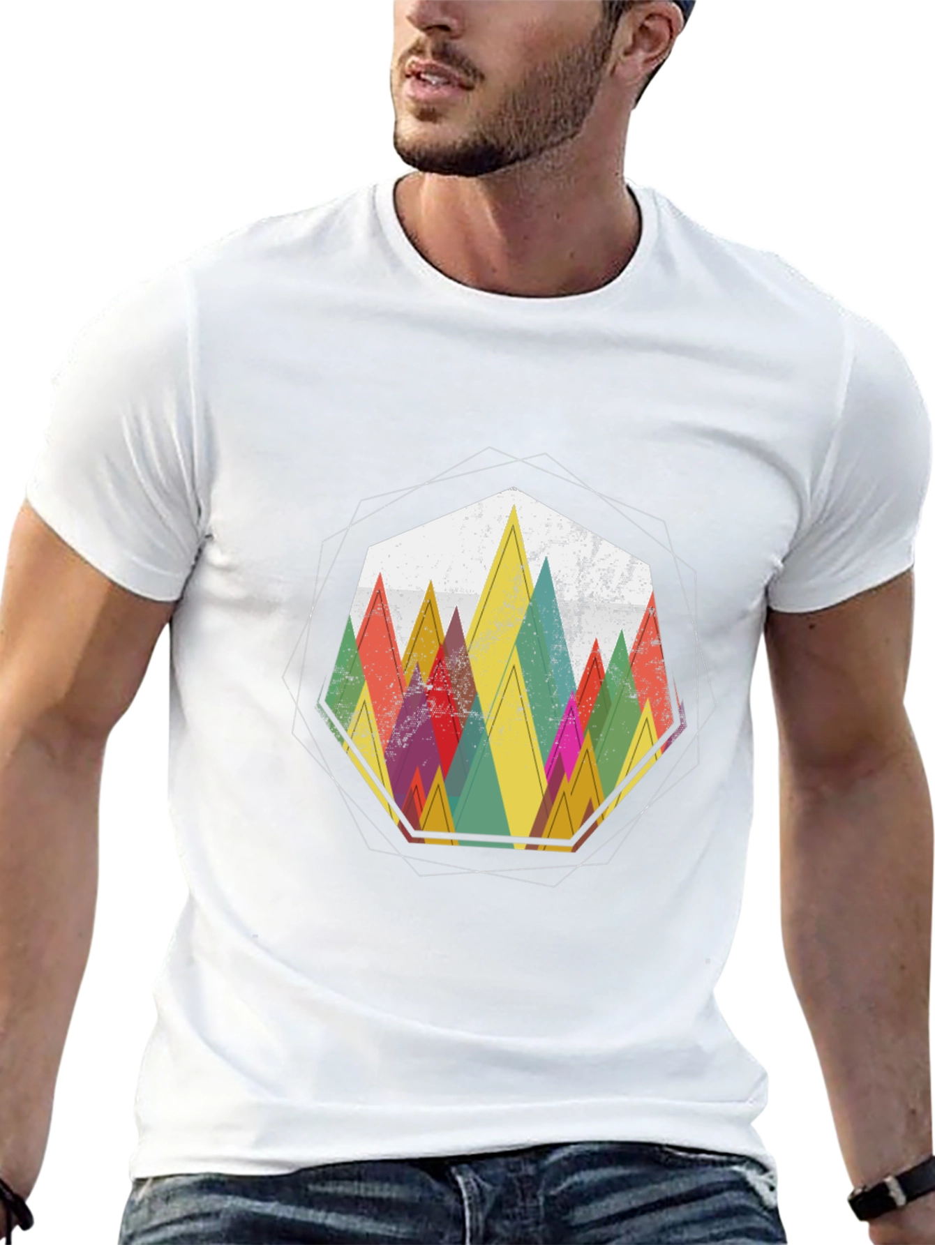 Geometric Mountain Graphic Tee - Stylish Casual Wear