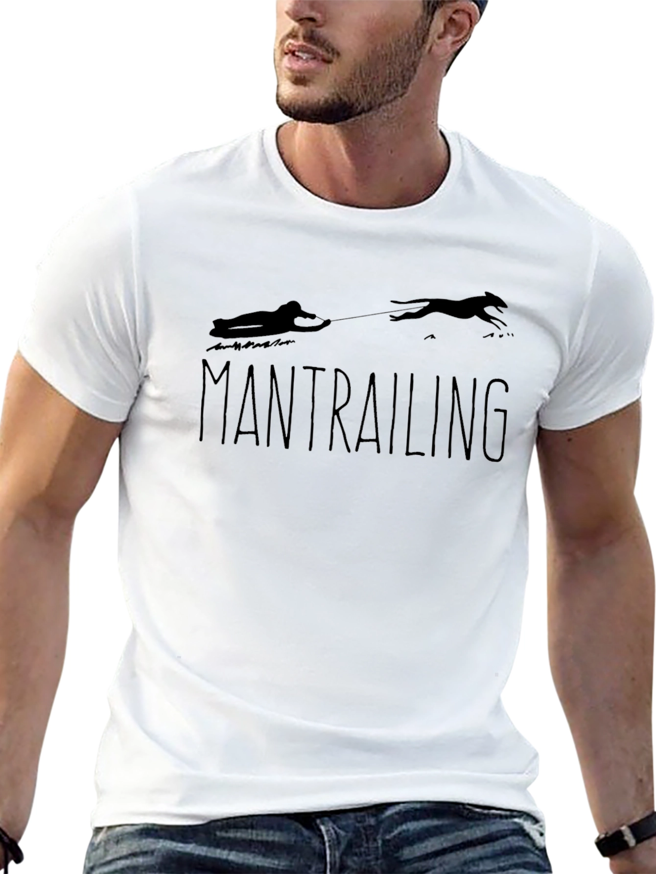 Mantrailing Dog Silhouette Black T-Shirt