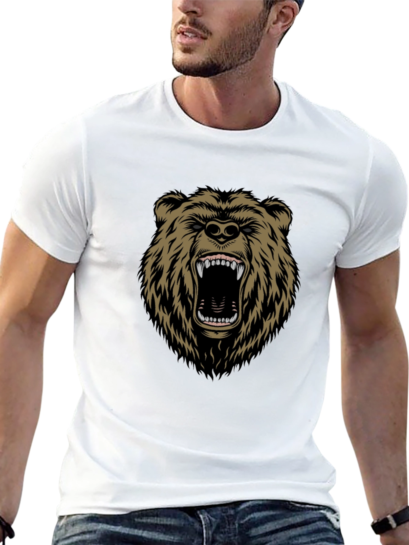 Bear Graphic T-Shirt - Mens Black Tee