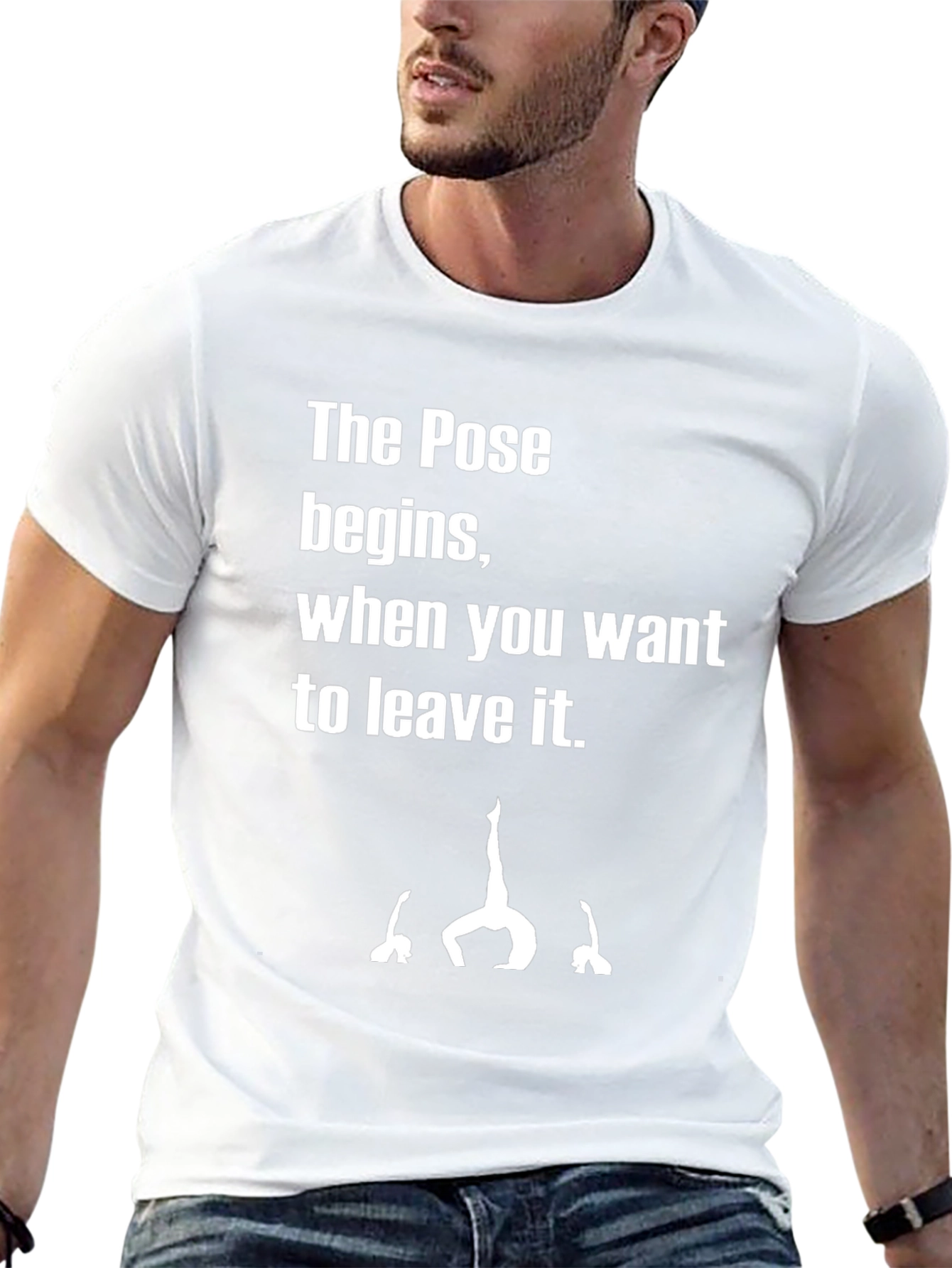 Yoga Pose Black Graphic T-Shirt