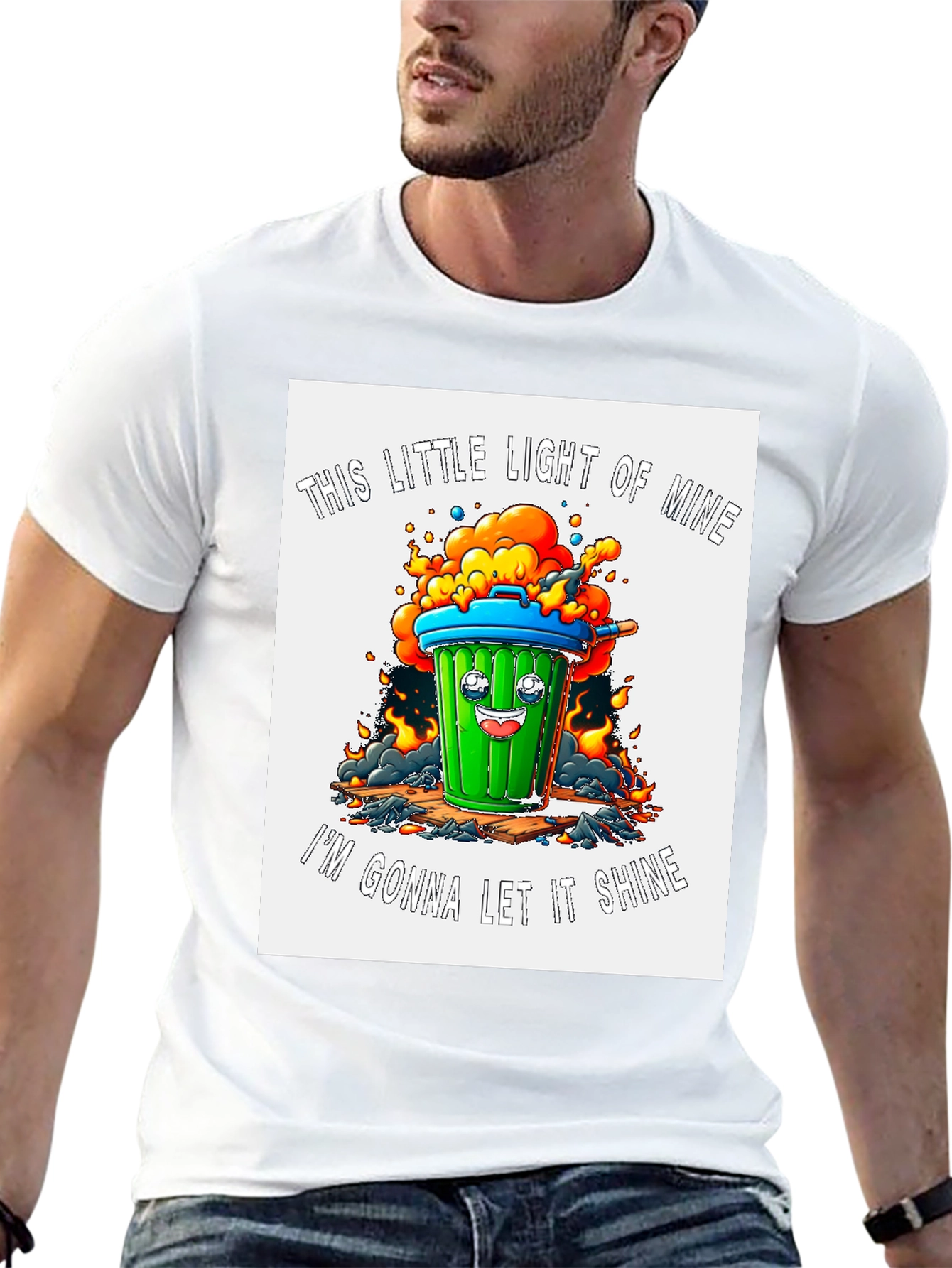 Trash Can Let It Shine Graphic Tee
