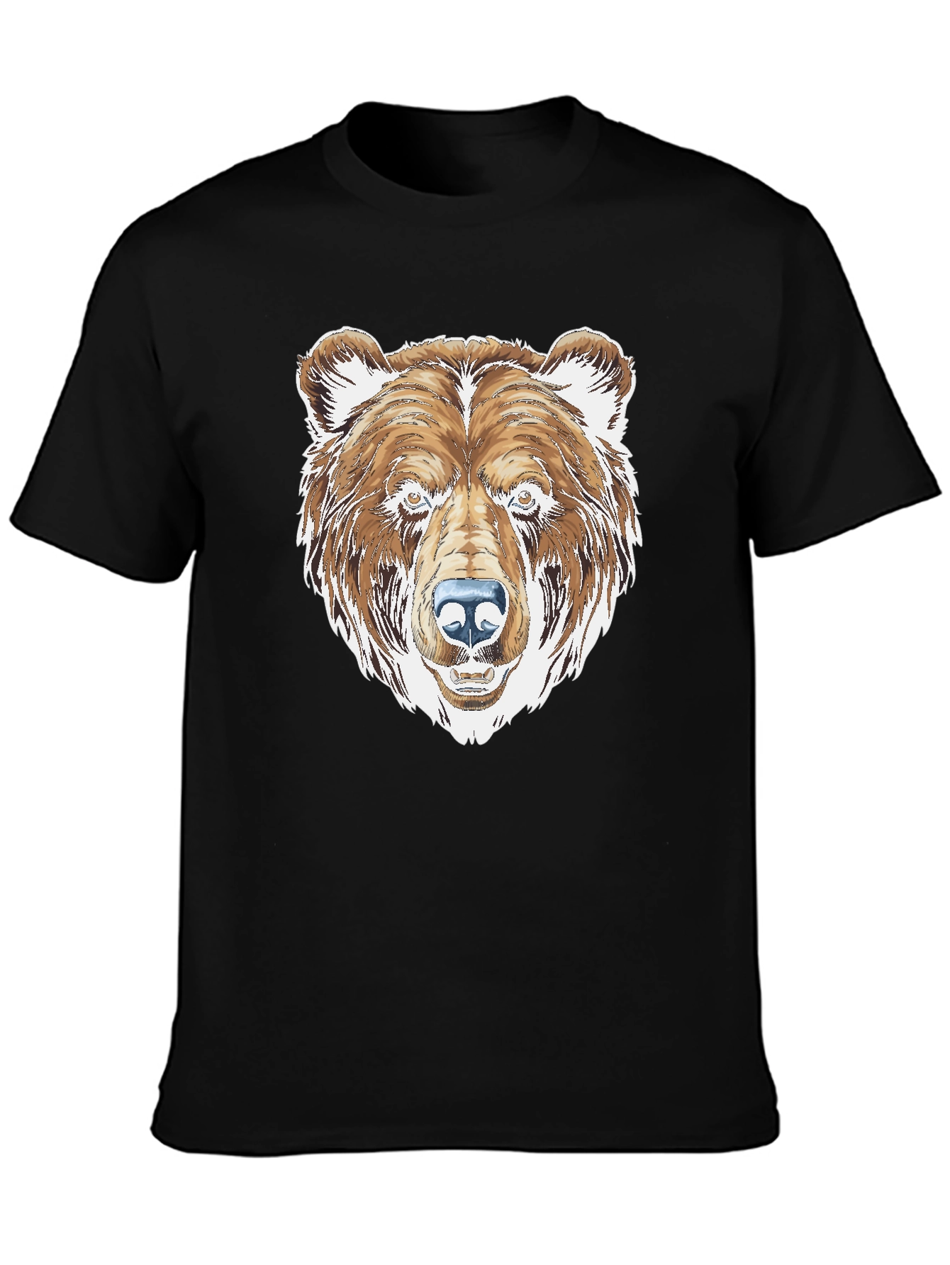 Grizzly Bear Graphic Tee - Black Cotton