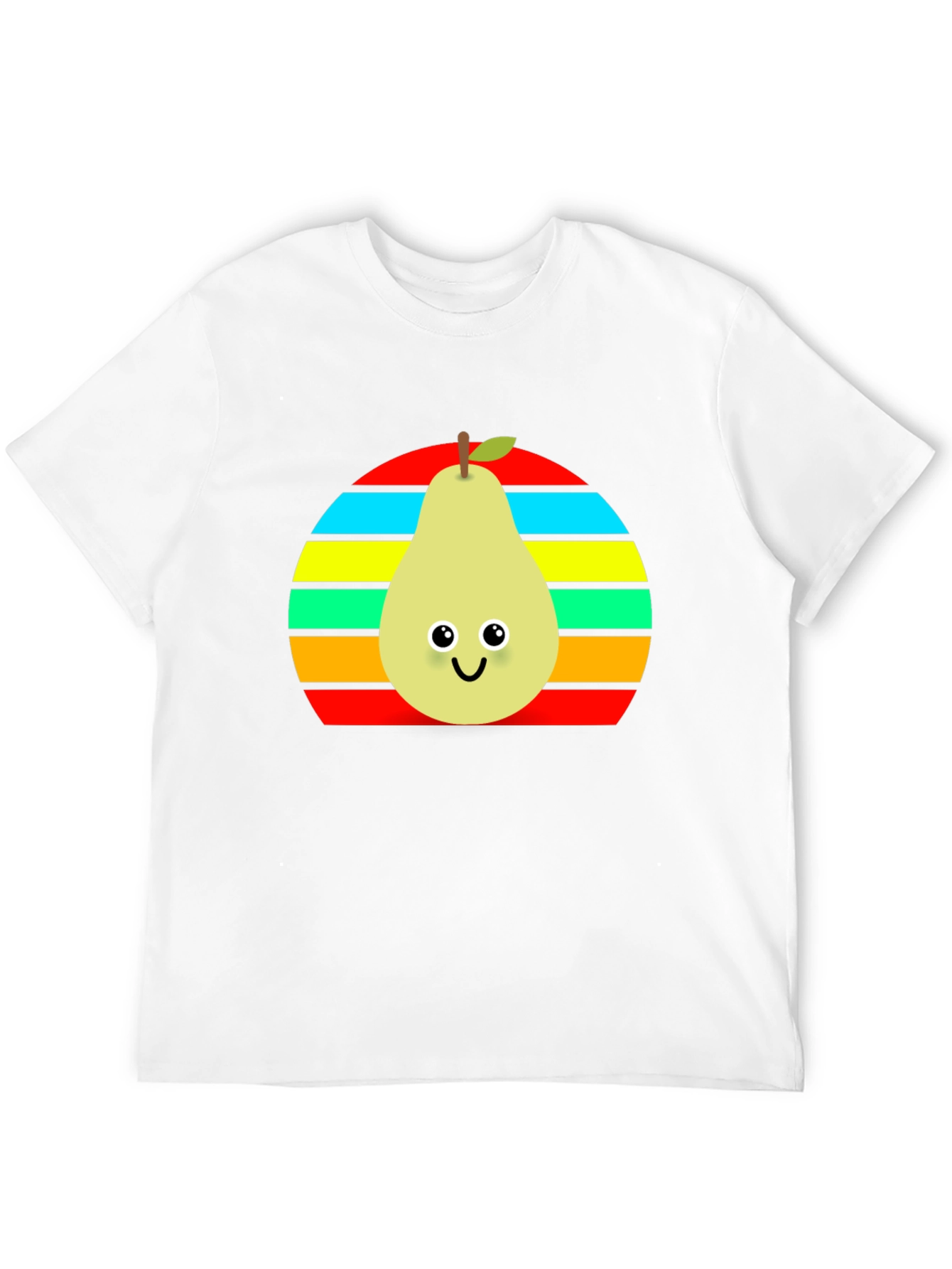 Cute Pear Graphic Black T-Shirt