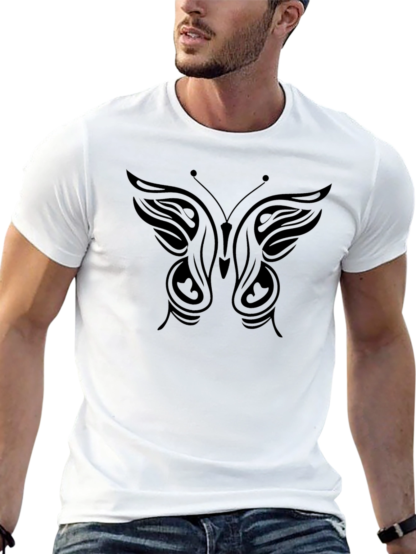 Butterfly Graphic Tee - Classic Black Cotton