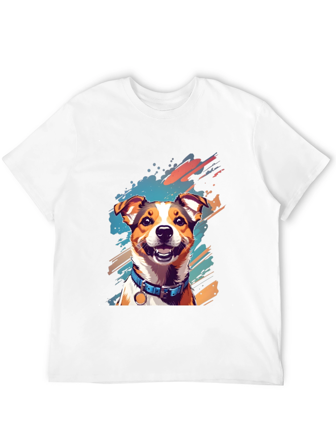Dog Art Print Black T-Shirt
