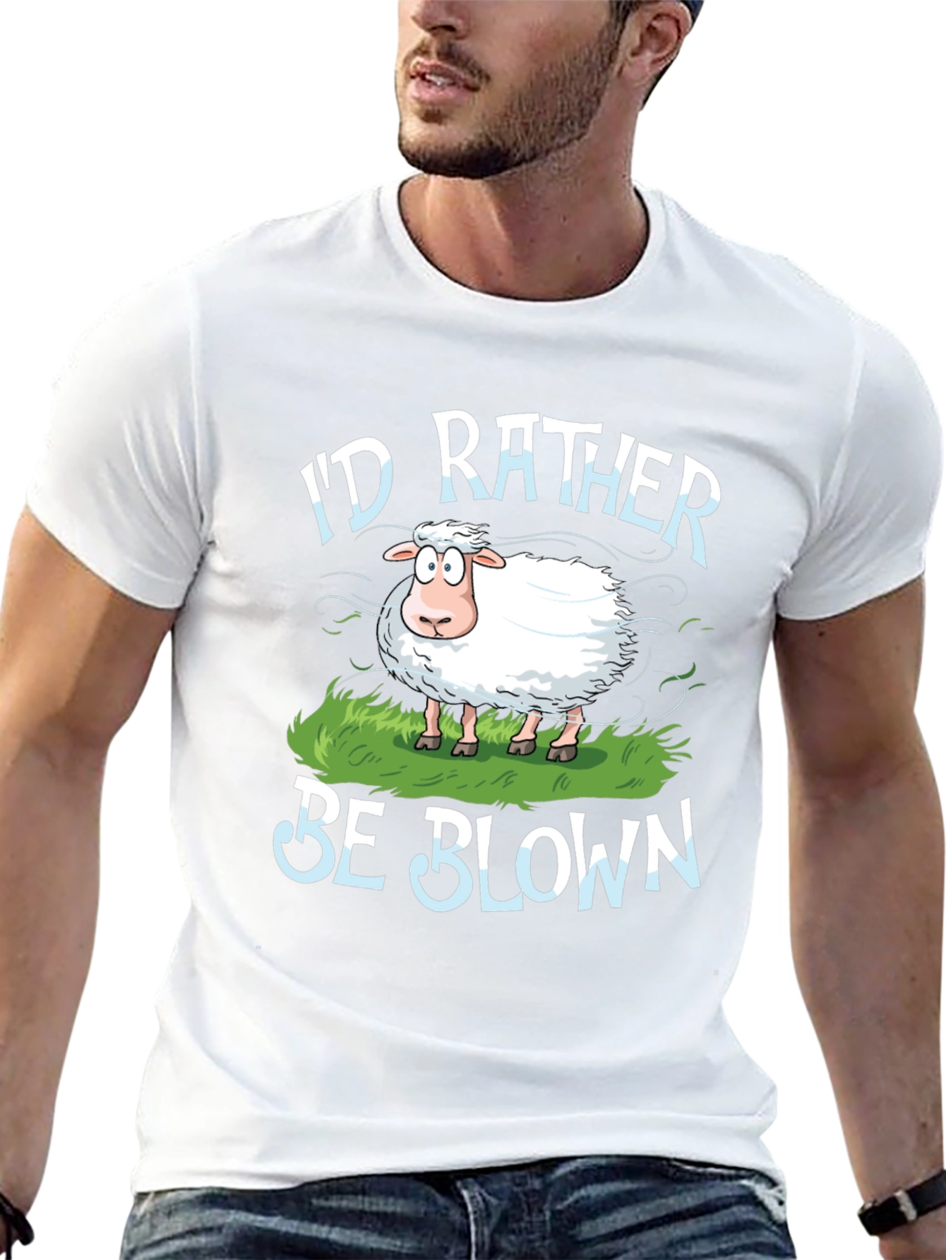 Id Rather Be Blown Sheep Graphic T-Shirt
