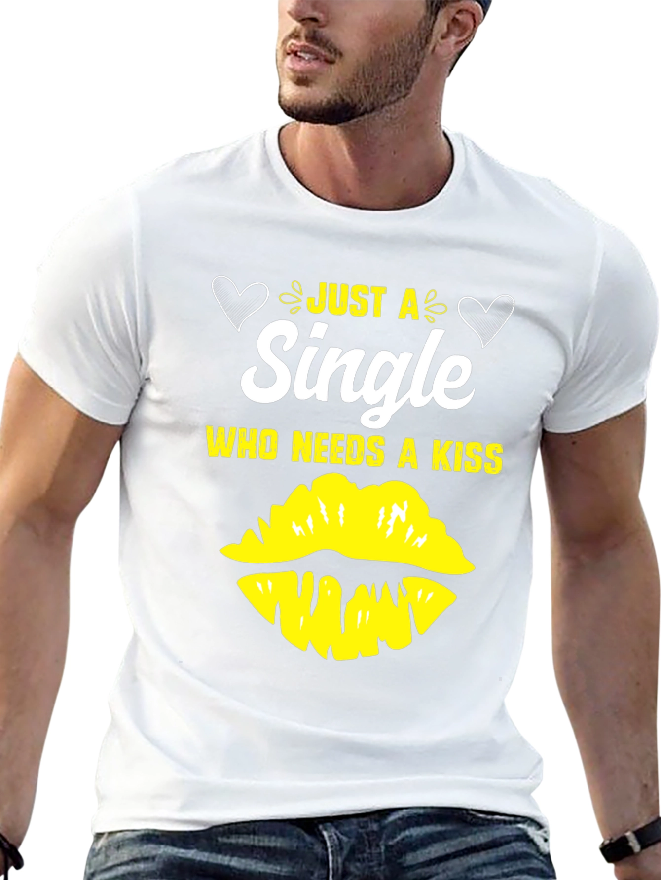 Single & Needs a Kiss Graphic Tee - Black