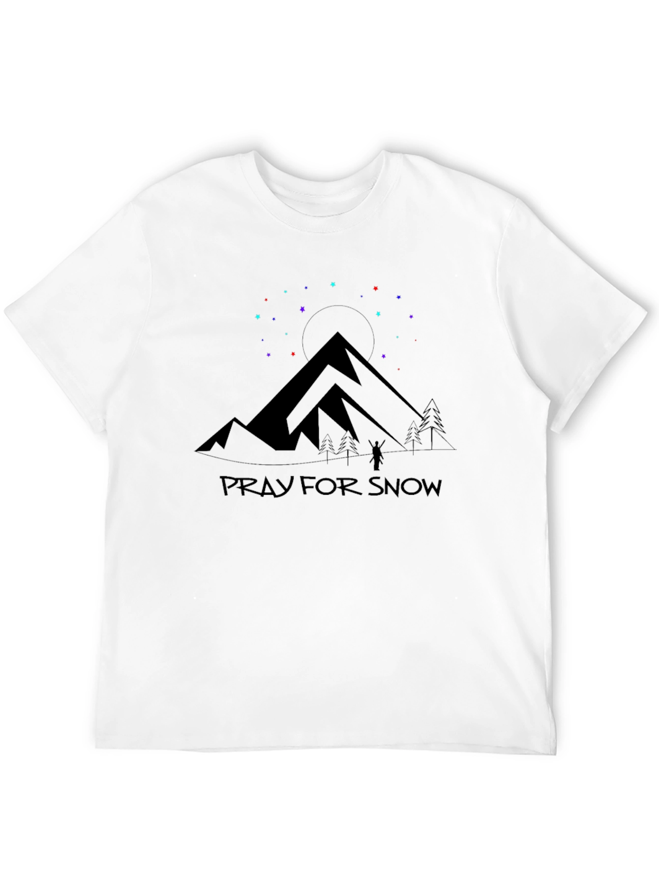 Pray For Snow Mountain Graphic T-Shirt