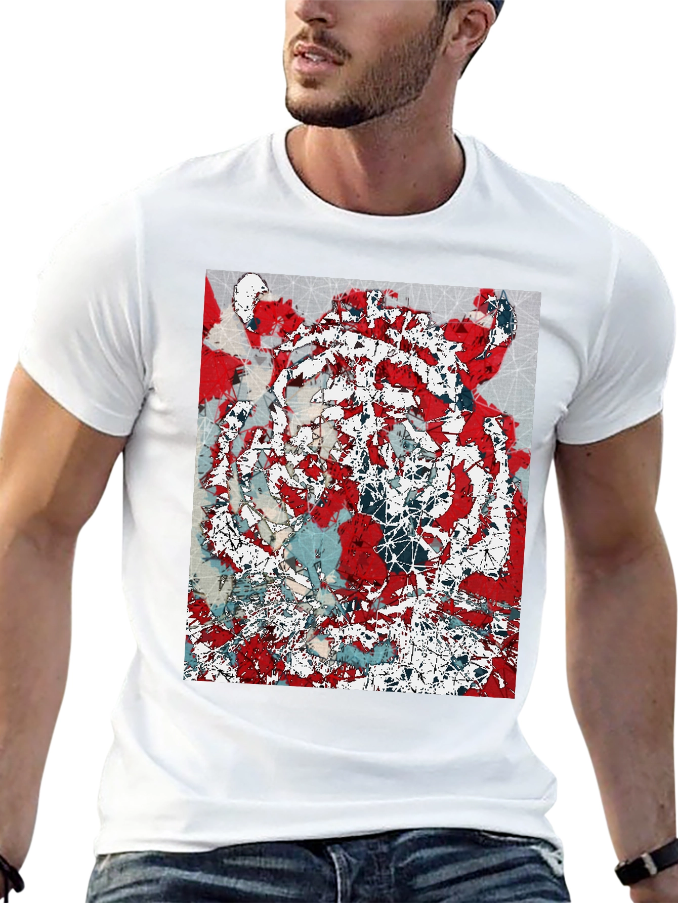 Abstract Graphic Print Crew Neck T-Shirt