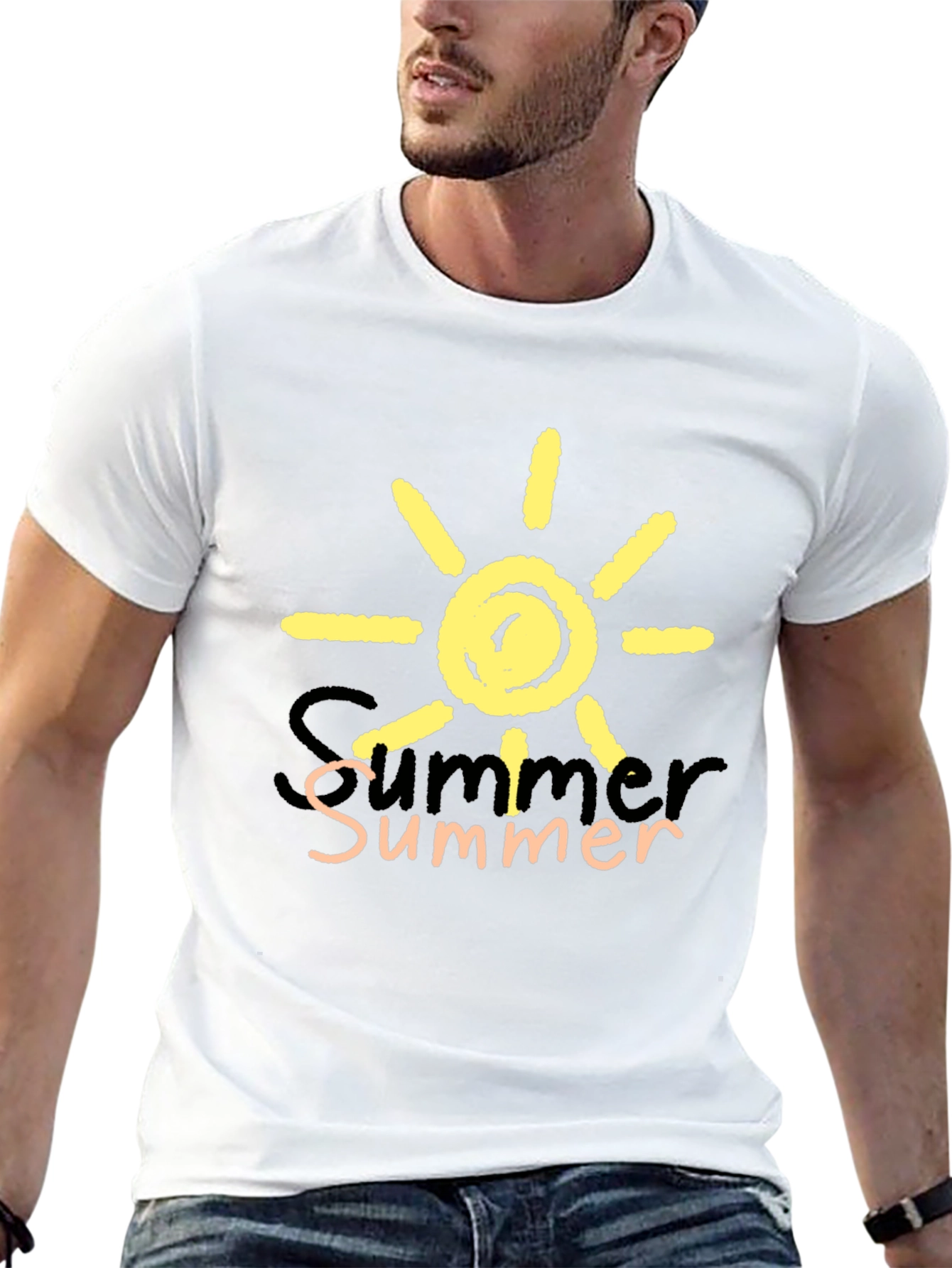 Summer Sun Graphic Print Black T-Shirt