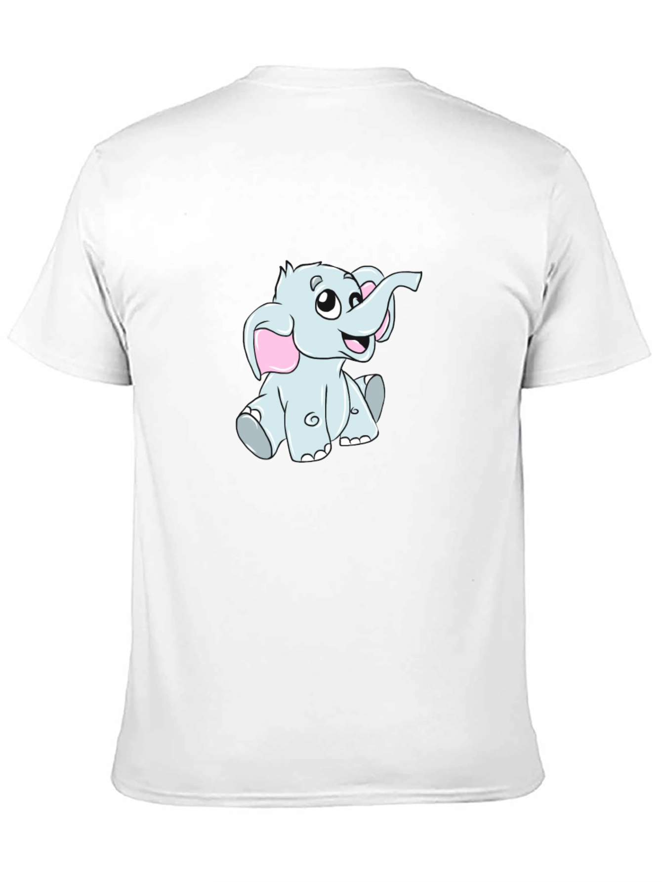 Cute Cartoon Elephant Black T-Shirt