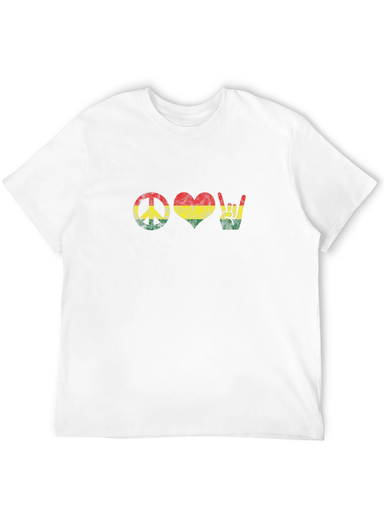 Peace Love Rock Sign Black T-Shirt