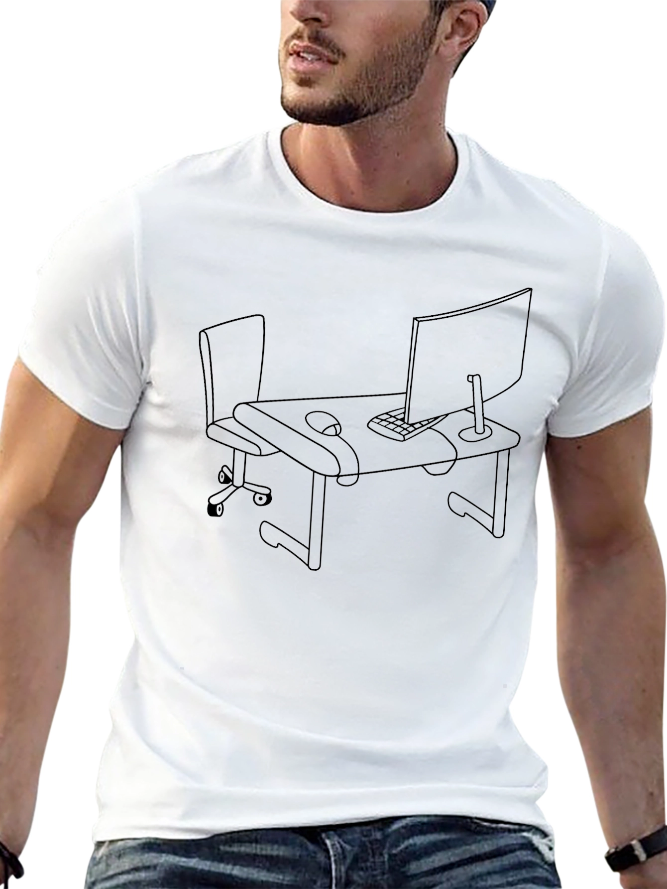 Desk Setup Graphic Tee - Black