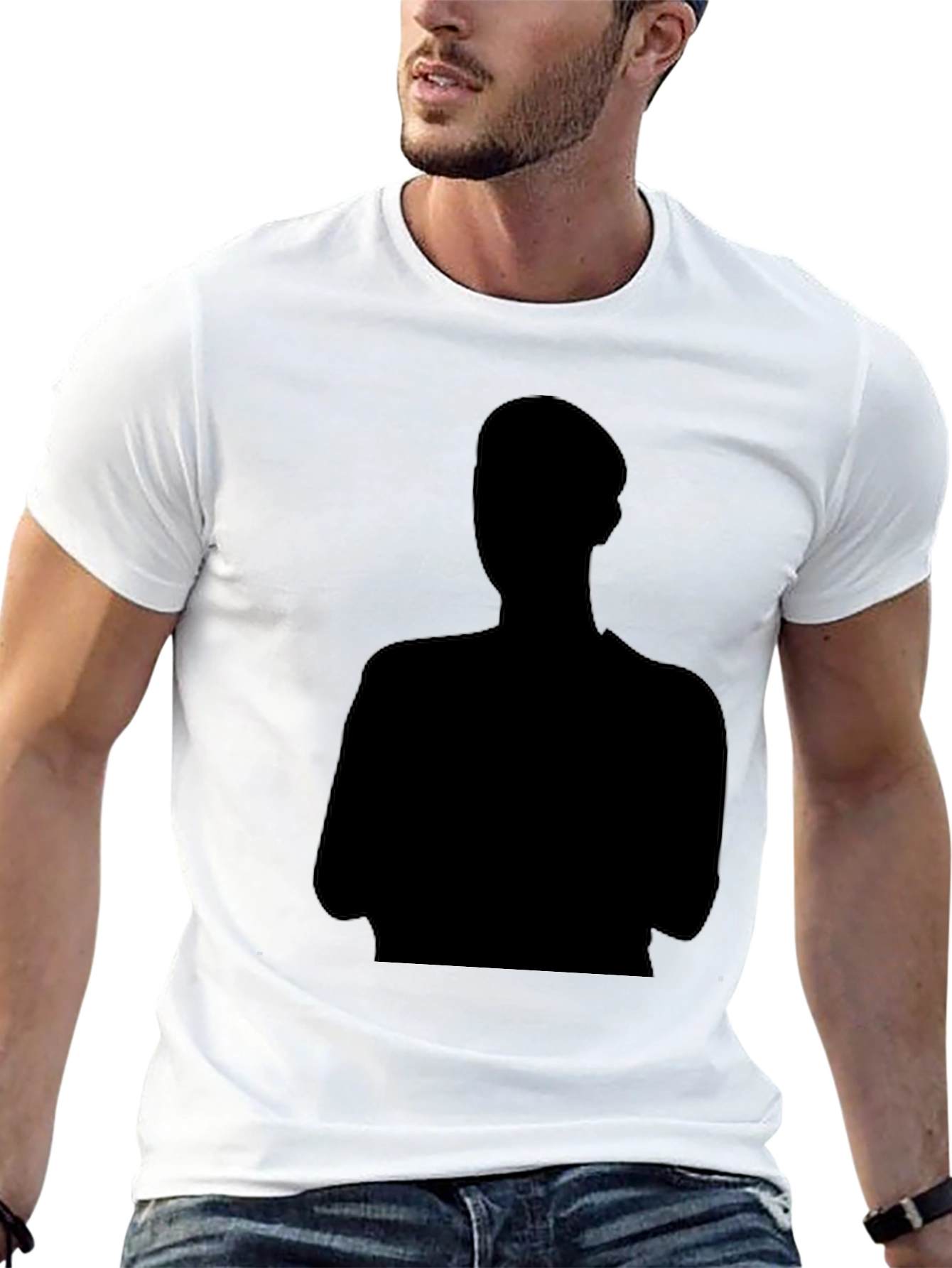 Black T-Shirt with Silhouette Graphic