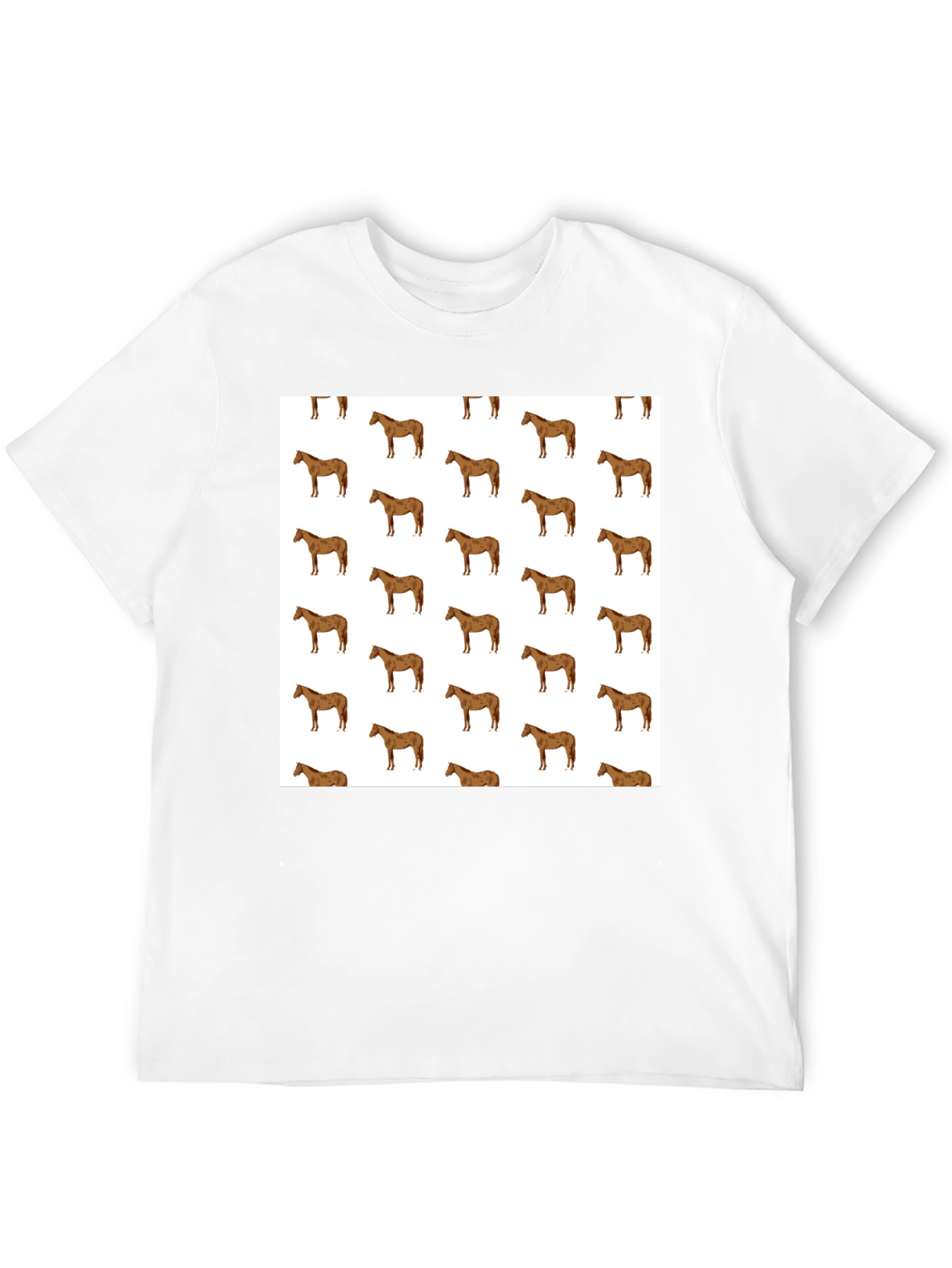 Horse Patterned Tee - Stylish Graphic T-Shirt