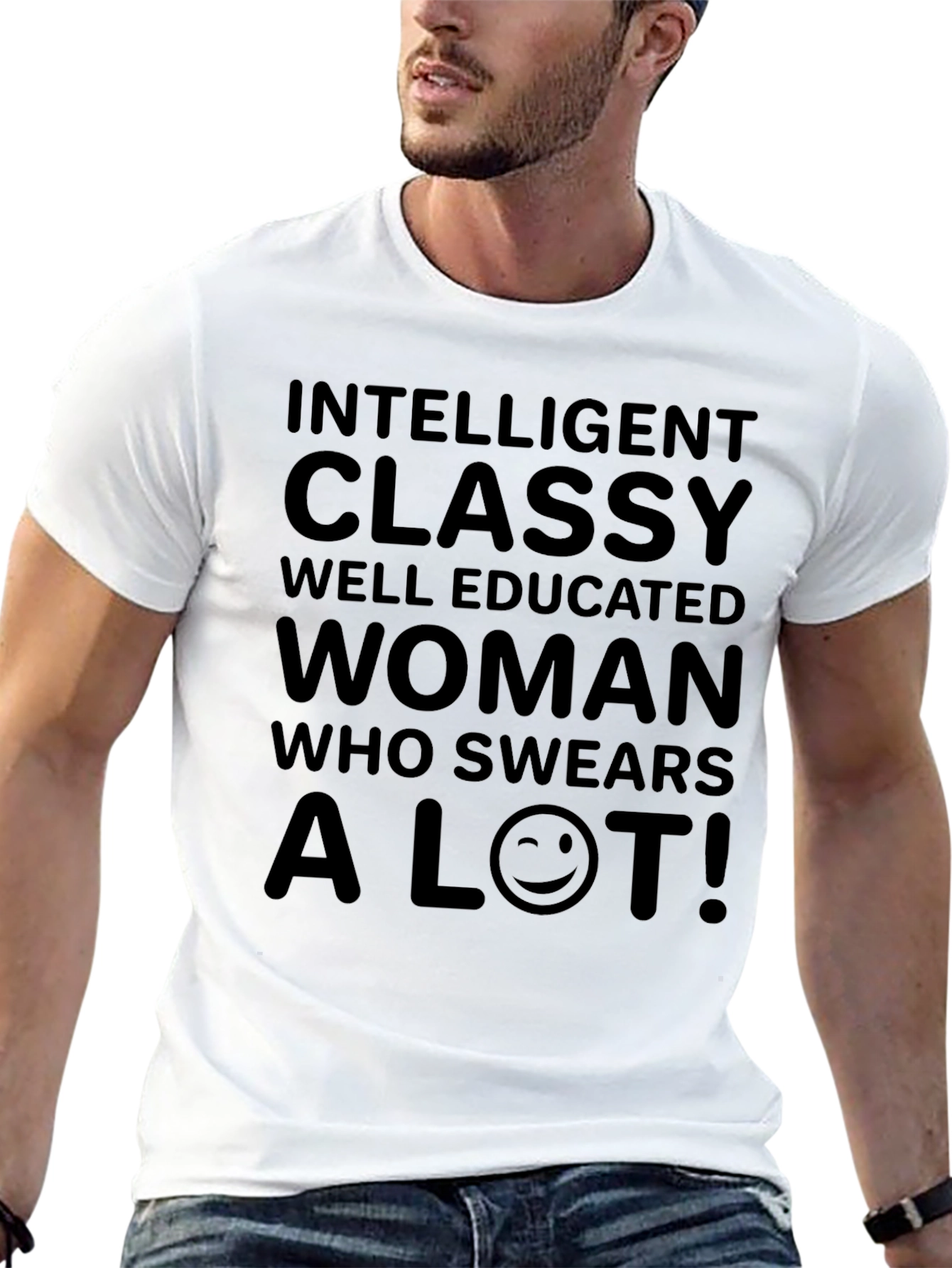 Intelligent Classy Woman Black T-Shirt