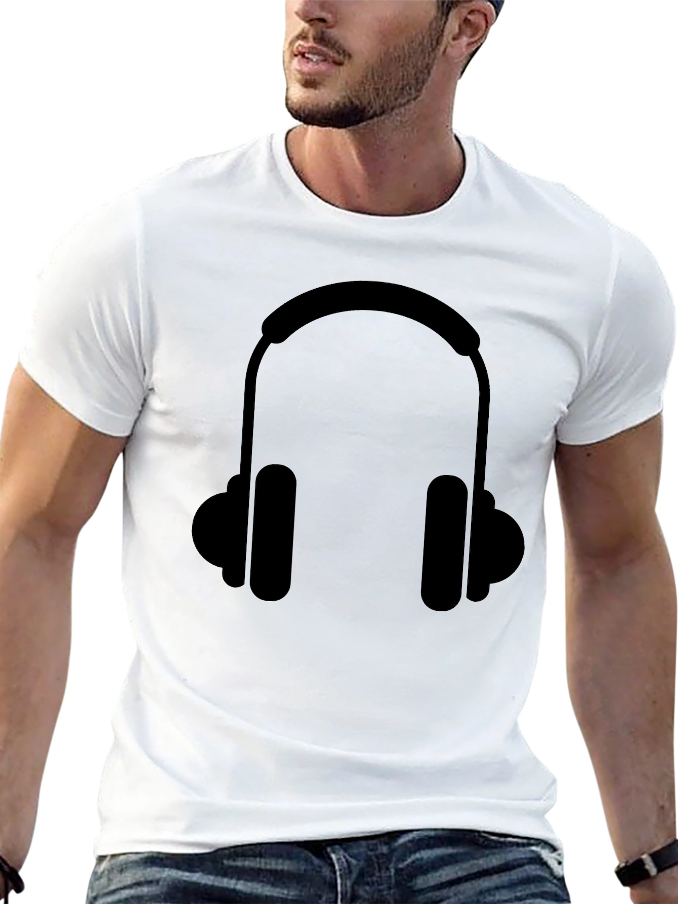 Headphone Graphic Tee - Black T-Shirt