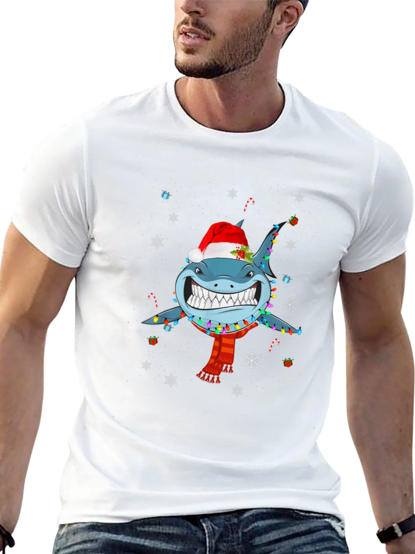 Festive Shark Christmas T-Shirt - Holiday Fun!