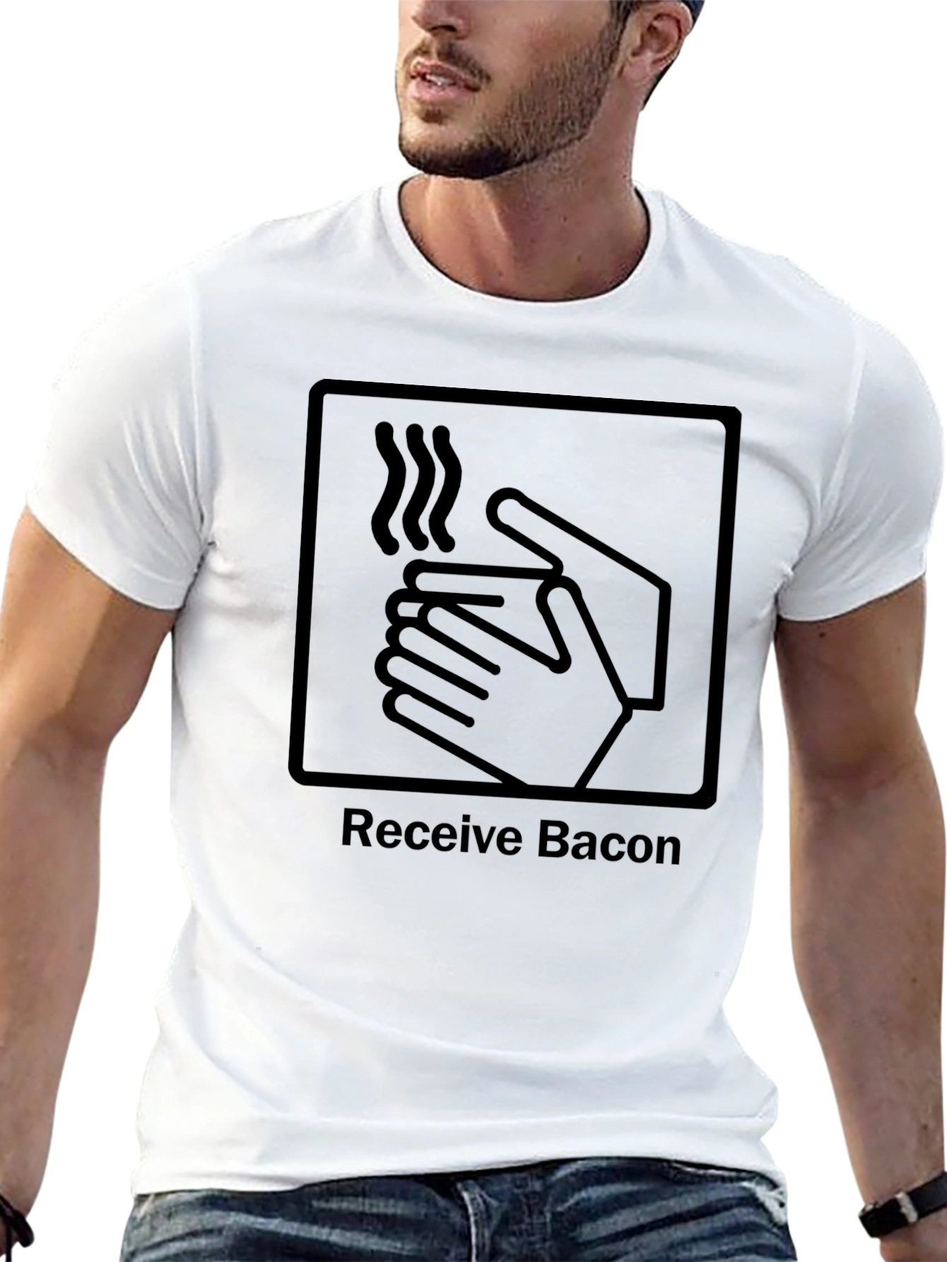 Receive Bacon Graphic Tee - Funny Food Lover Shirt