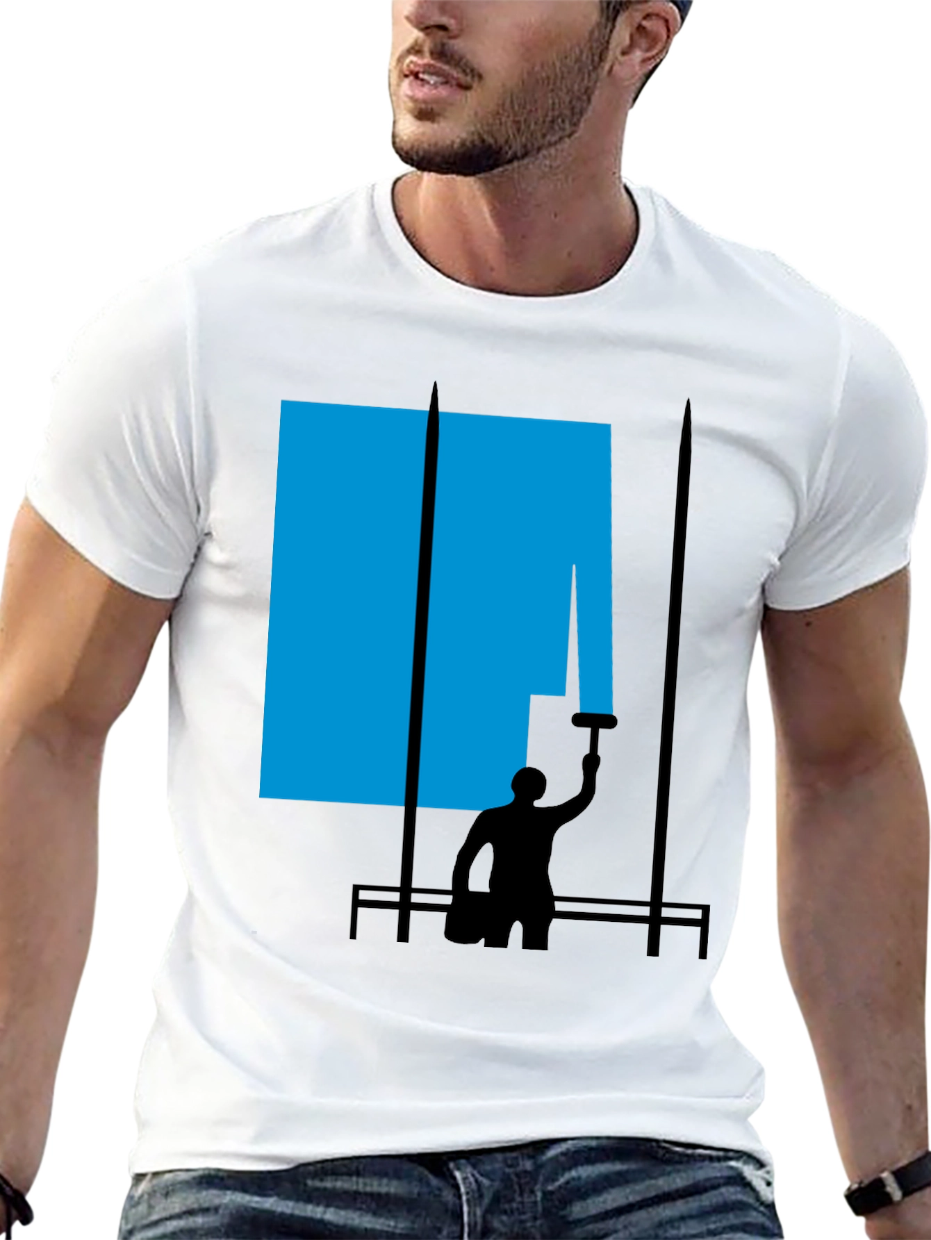 Abstract Painter Graphic Tee - Black Cotton T-Shirt