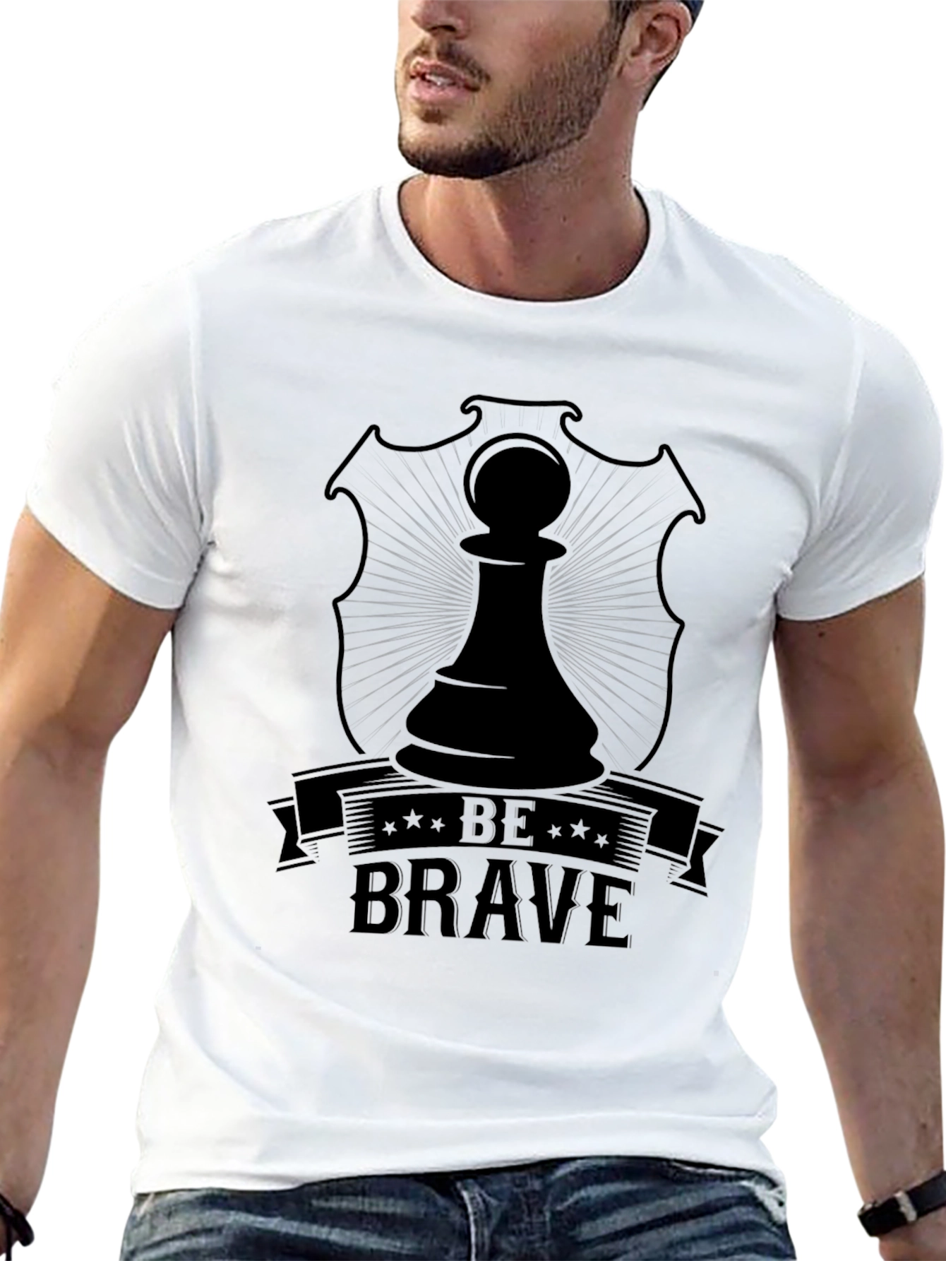 Be Brave Chess Piece Graphic T-Shirt