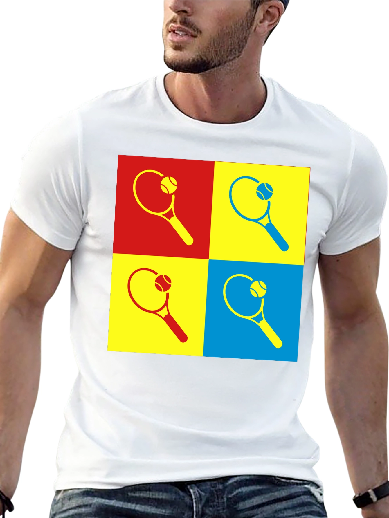 Pop Art Tennis Racket Graphic Tee