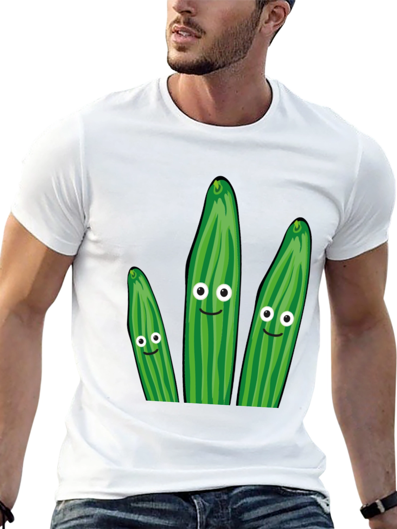 Funny Cucumber Graphic T-Shirt - Quirky Novelty Tee