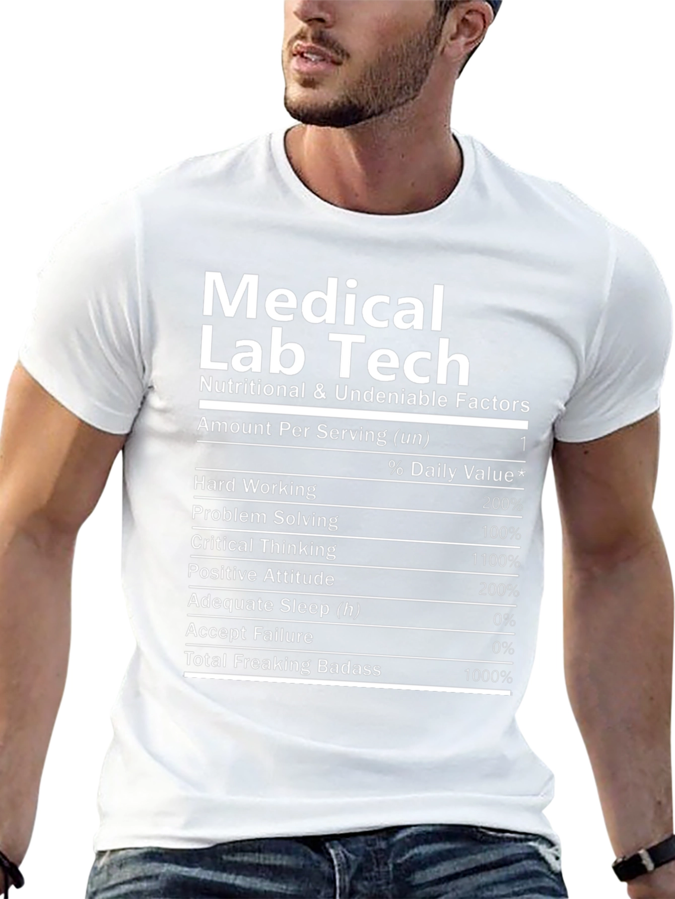 Medical Lab Tech T-Shirt - Nutritional Facts Funny Tee