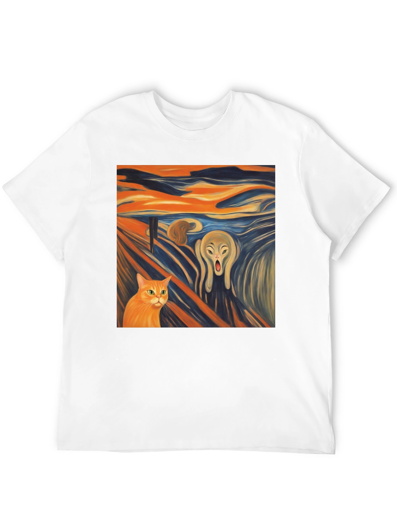 Artistic Scream Cat T-Shirt - Unique Design