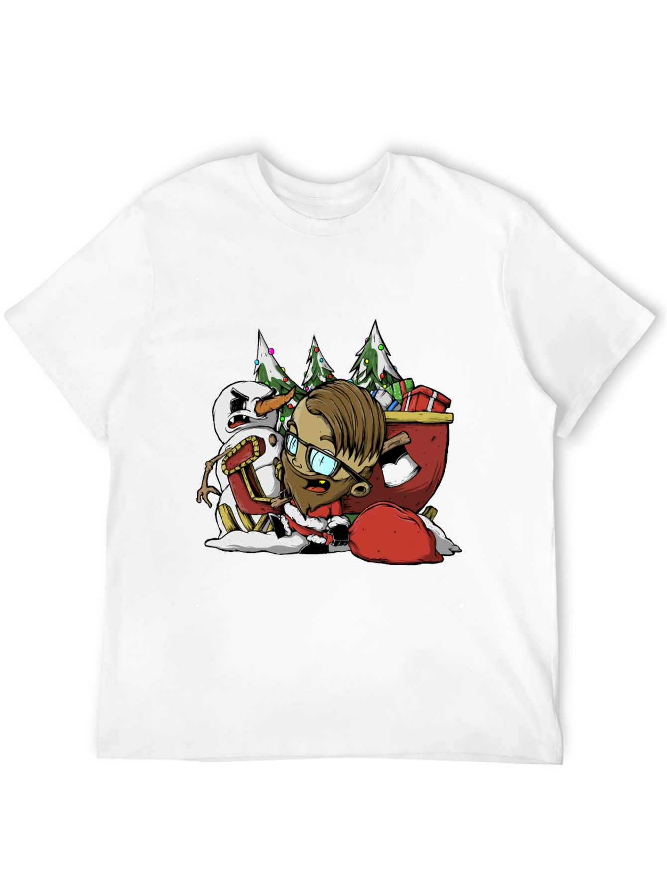 Hipster Santa T-Shirt - Christmas Holiday Apparel