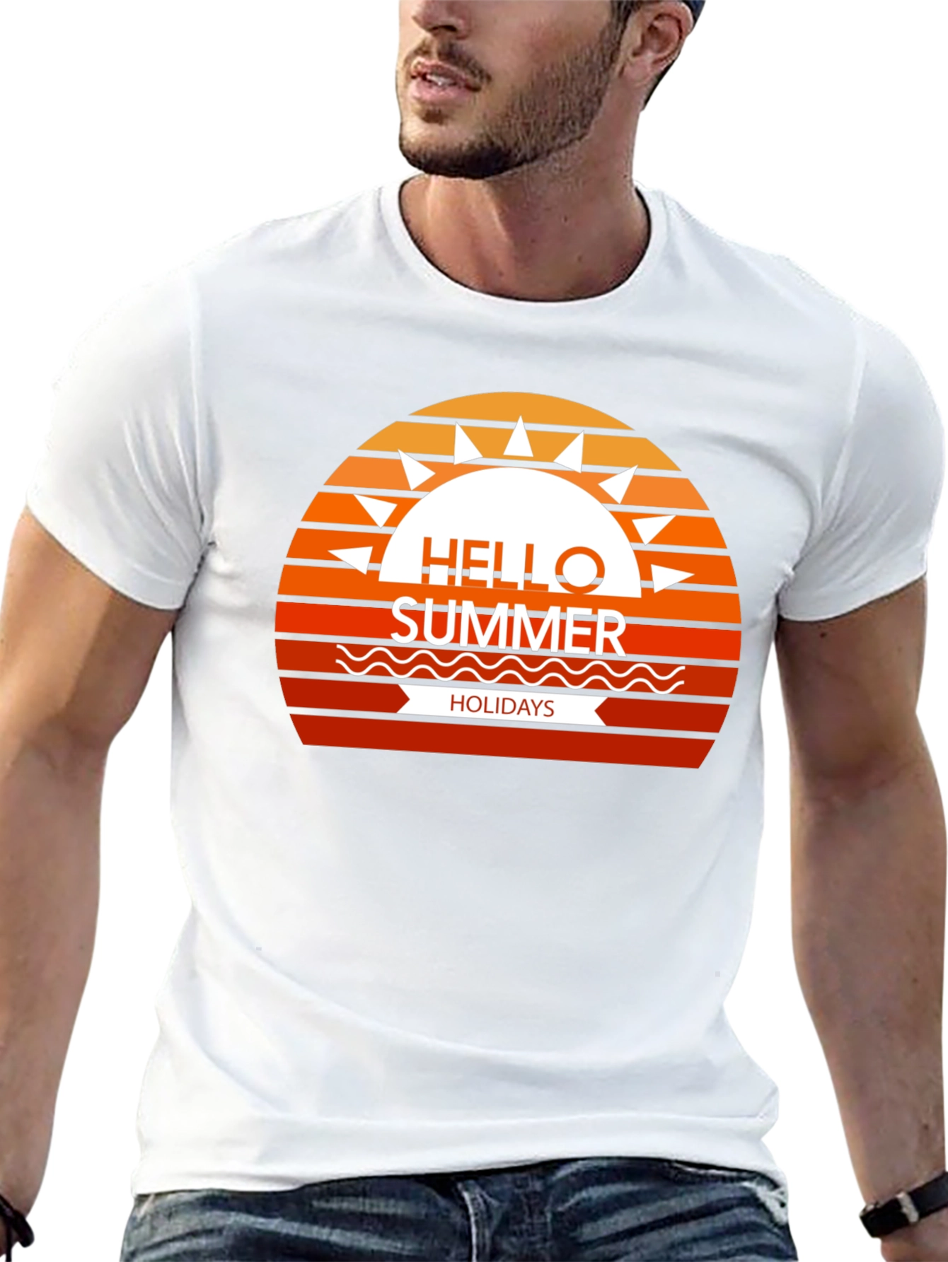 Summer Holidays Graphic Tee - Black