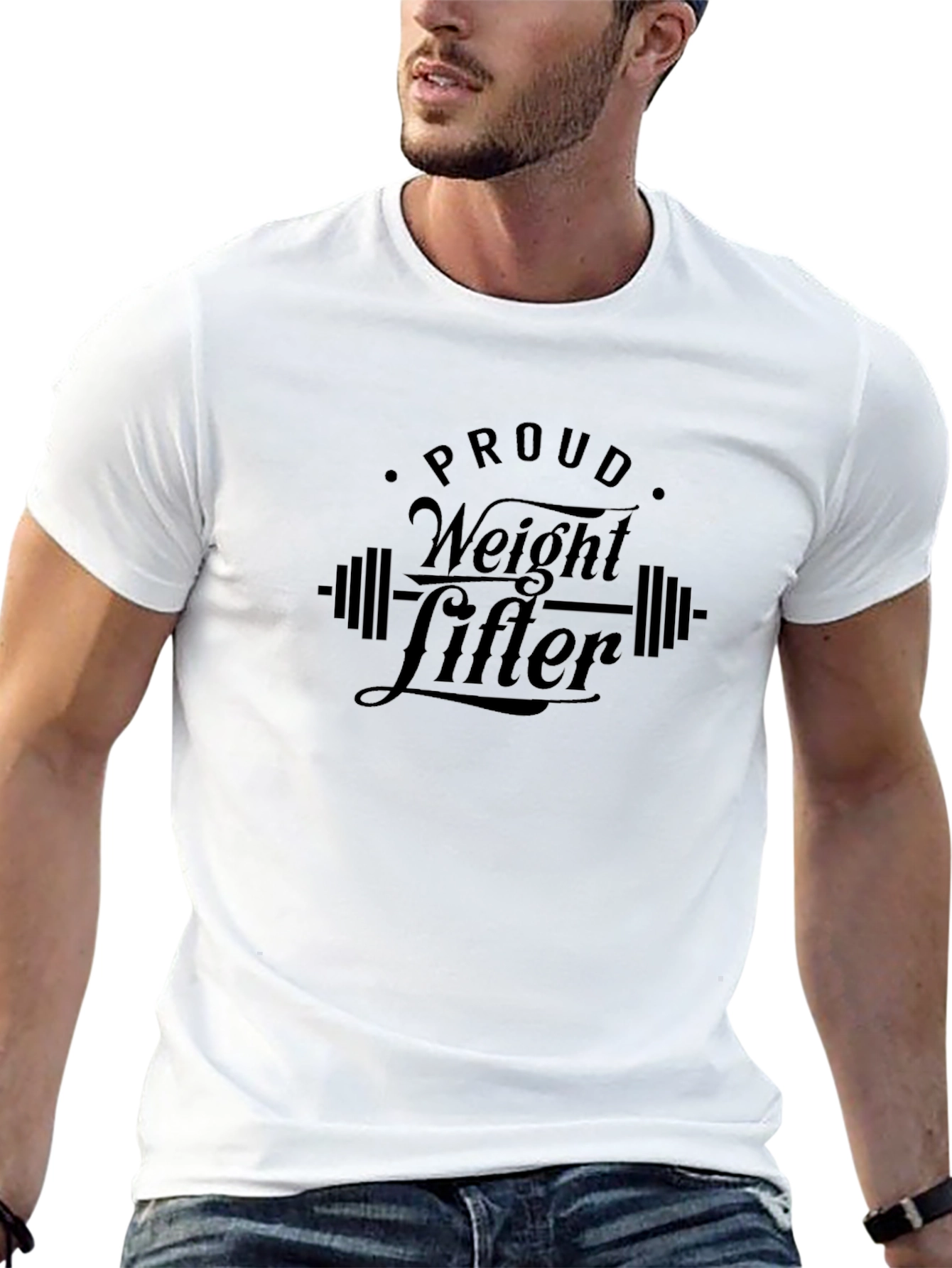 Proud Weightlifter Black Graphic T-Shirt