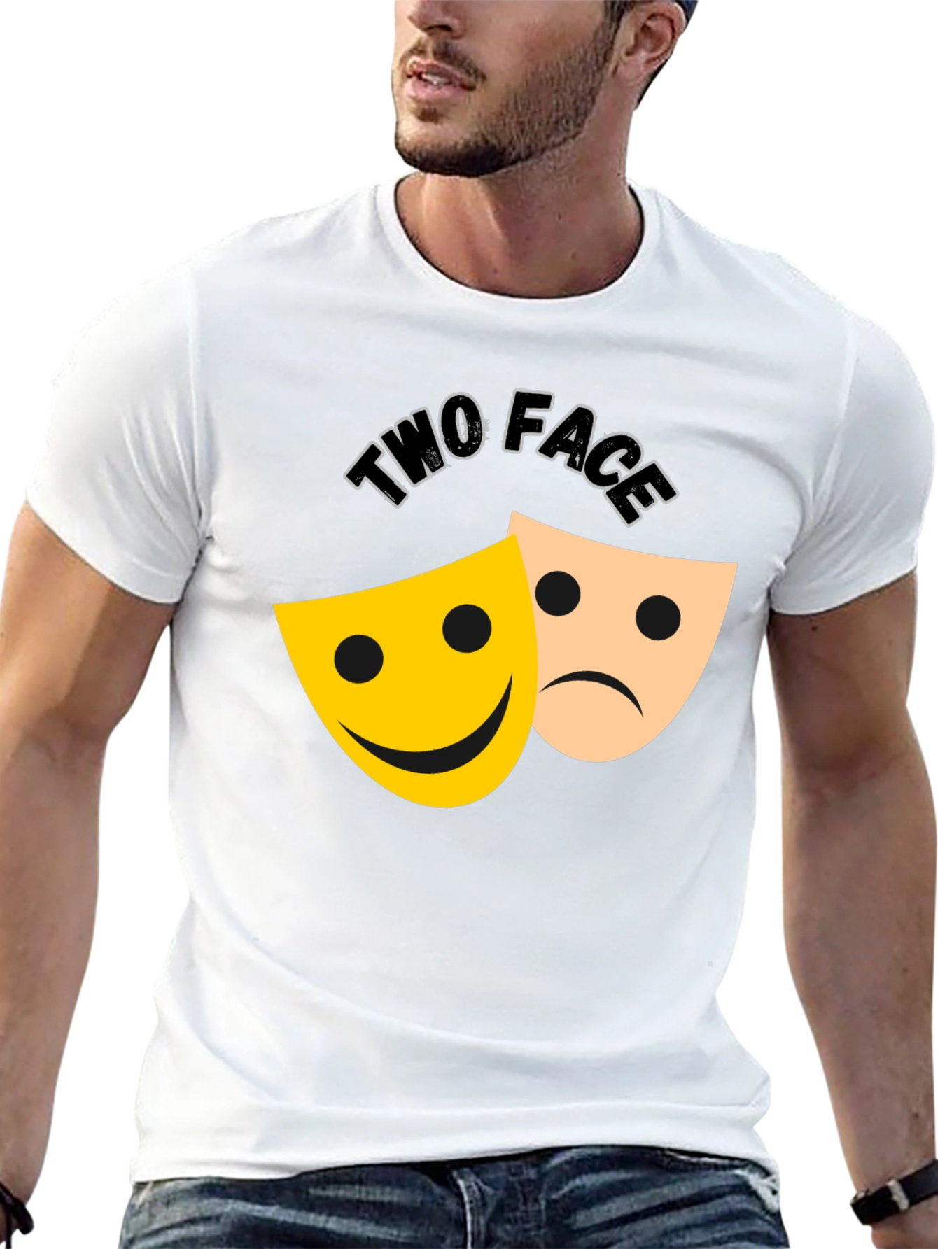 Two Face Graphic Tee - Black