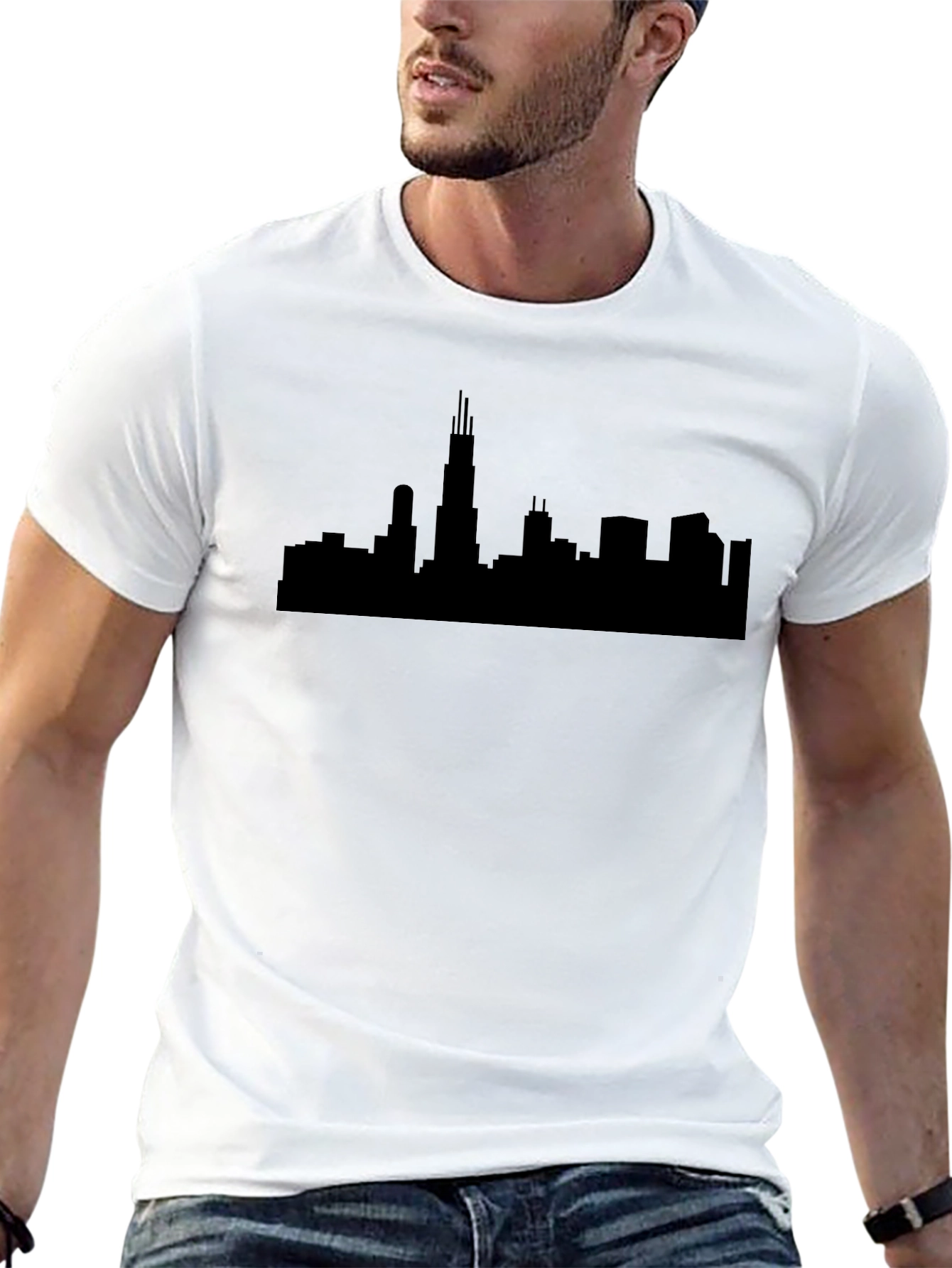 Chicago Skyline Black T-Shirt
