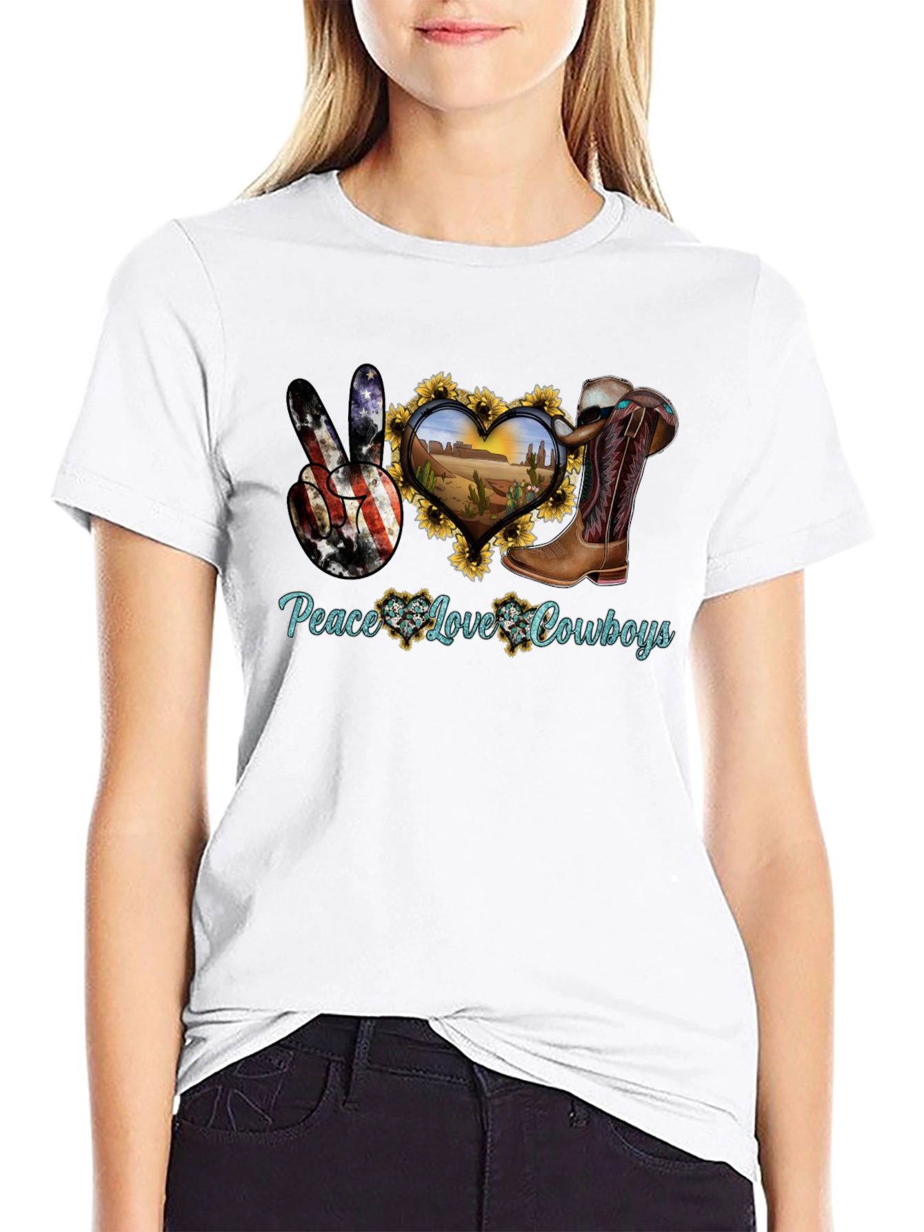 Peace Love Cowboys Graphic Tee